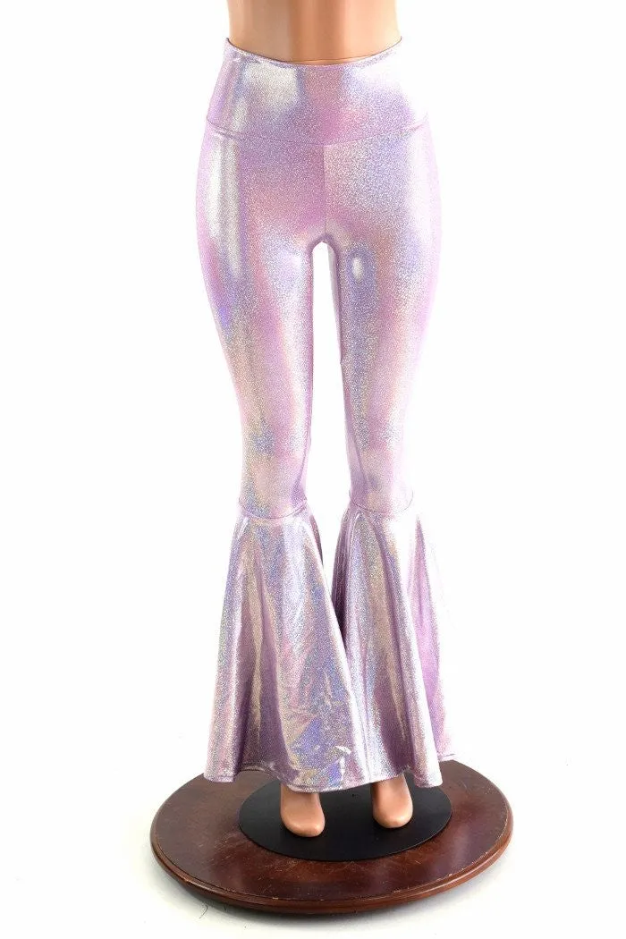 Lilac Holographic Bell Bottom Flares