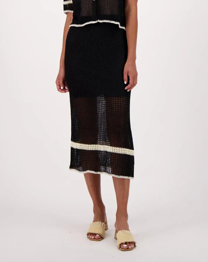 LONG MESH HONEYCOMB SKIRT