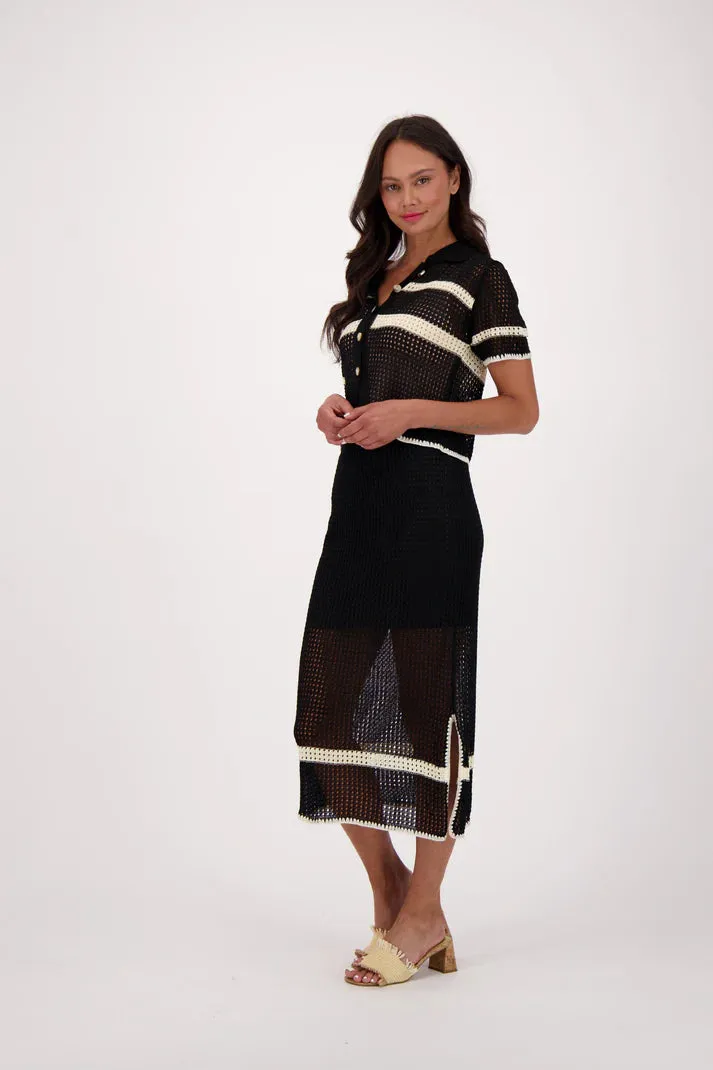 LONG MESH HONEYCOMB SKIRT