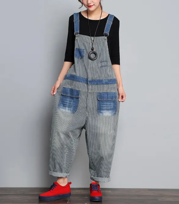 Loose Denim Casual Spring Denim Overall Women JumpsuitsQY13