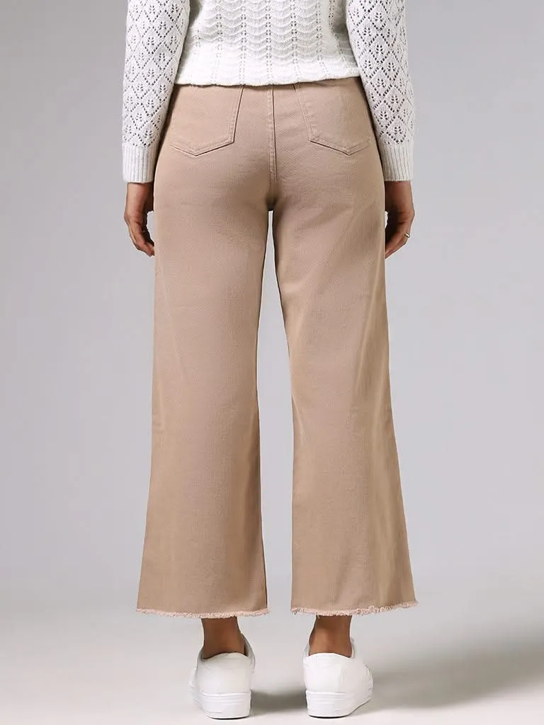 LOV Beige Wide Leg - Fit High - Rise Jeans