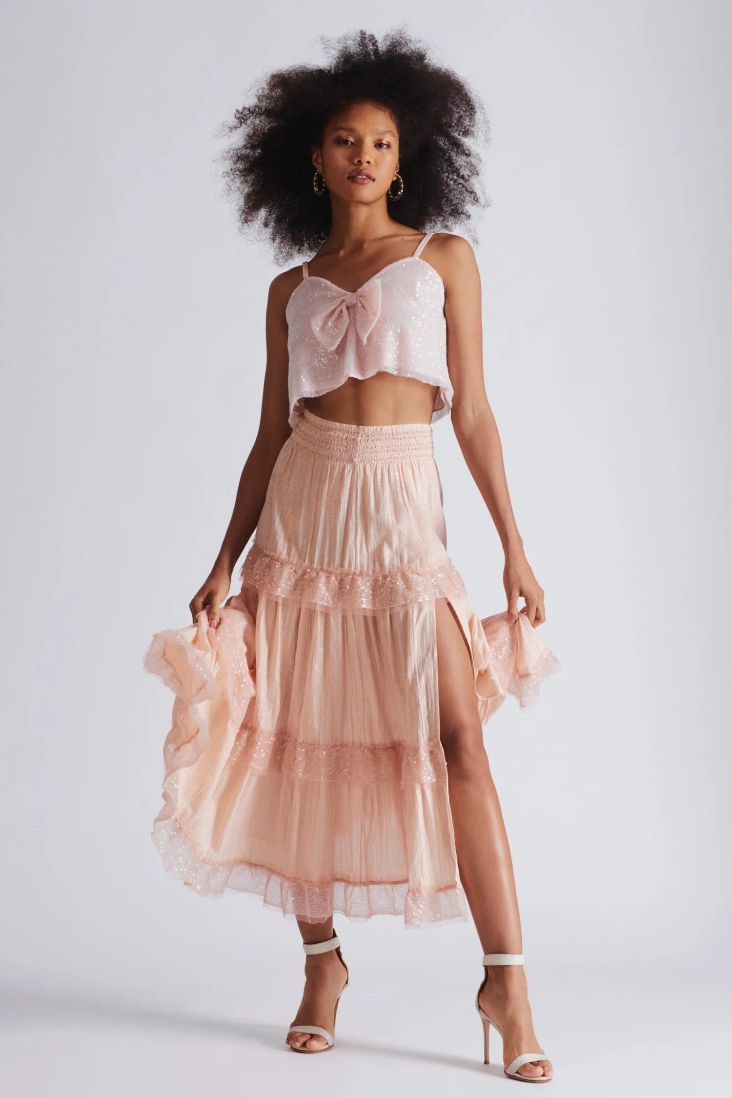 Love Shack Fancy - Mirella Skirt in Seashell Pink