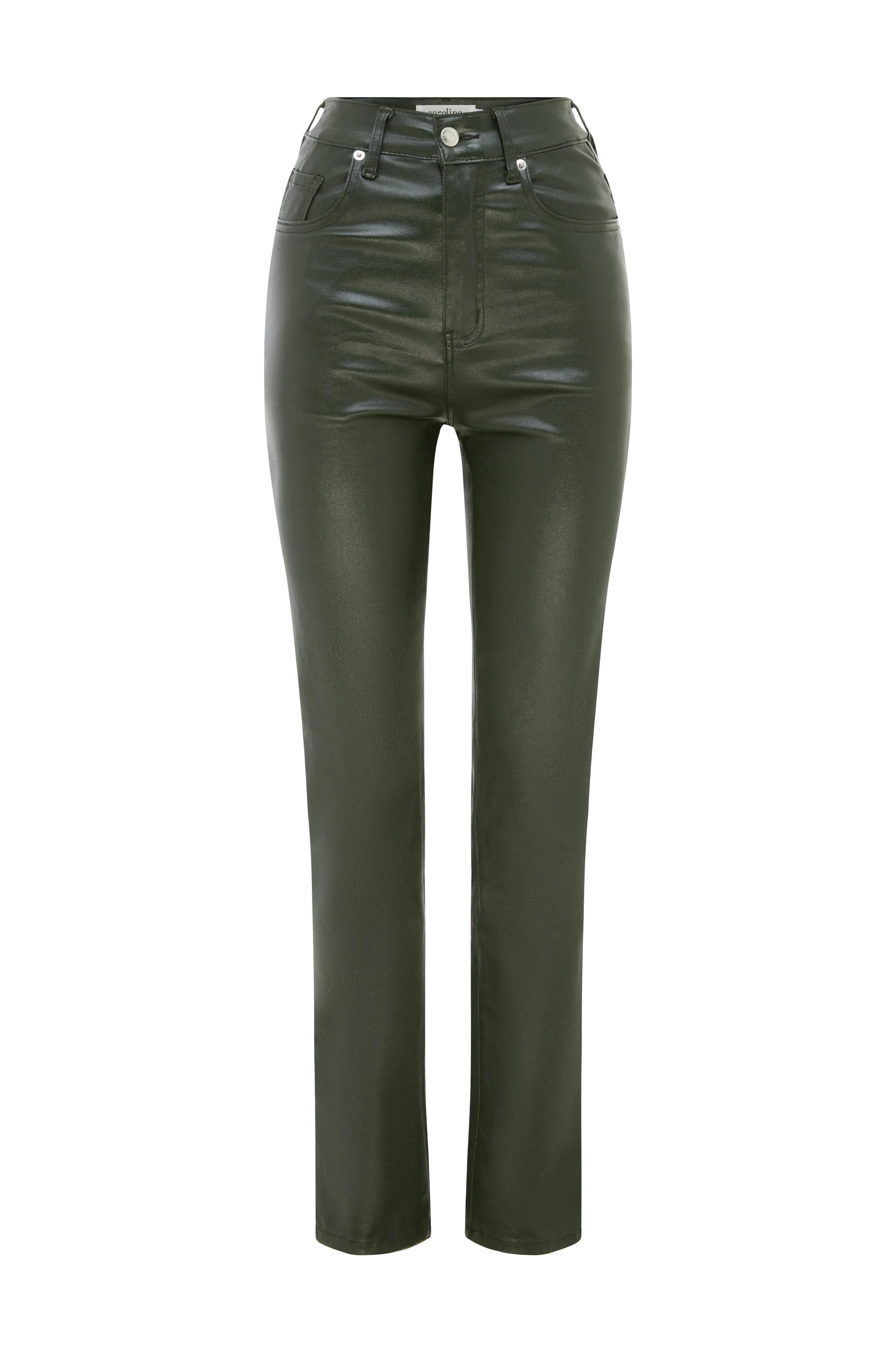 Lucia Metallic Olive Jeans