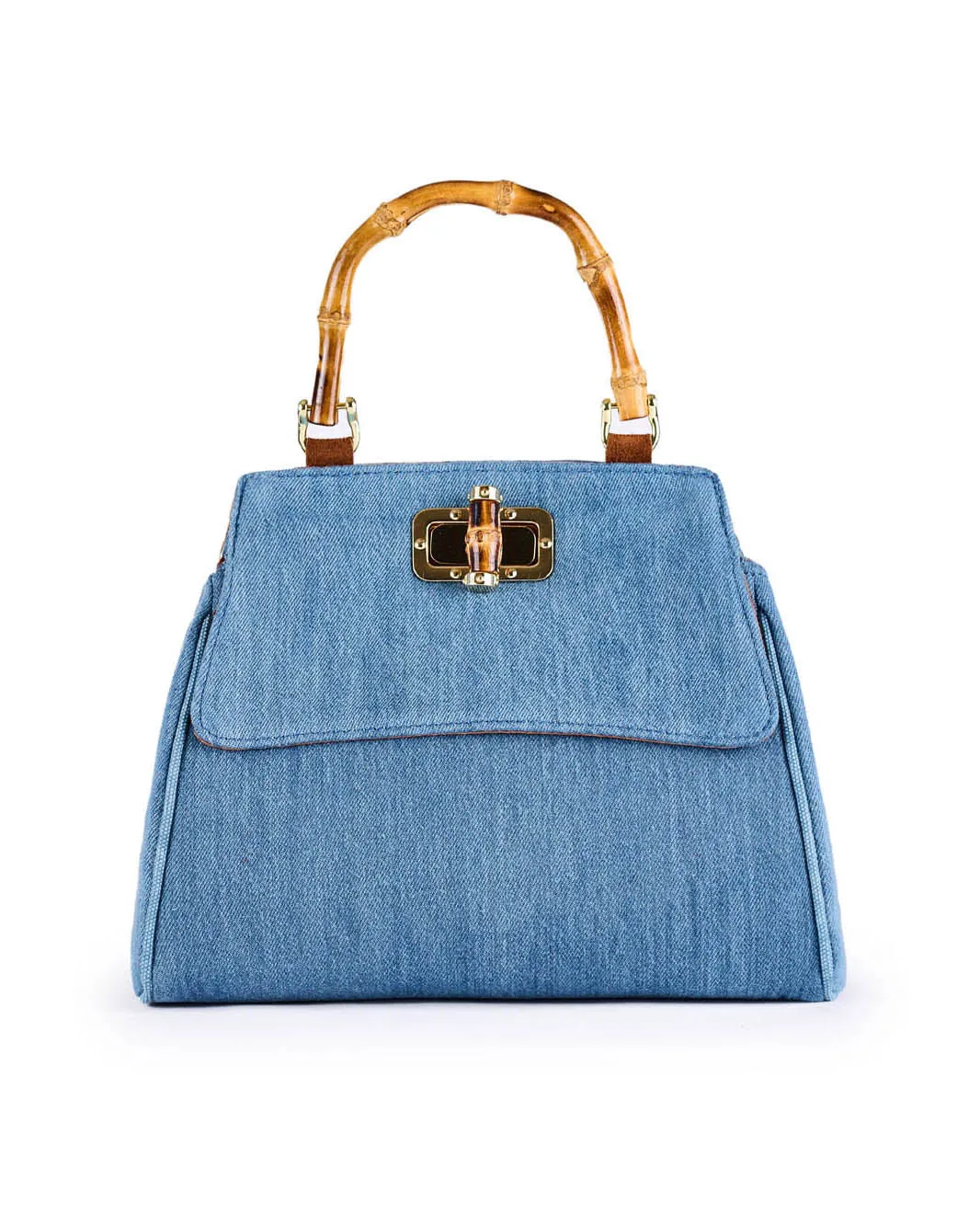 Lucy Denim Bamboo Crossbody Bag