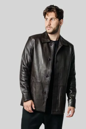 Massimiliano Classic Leather Coat