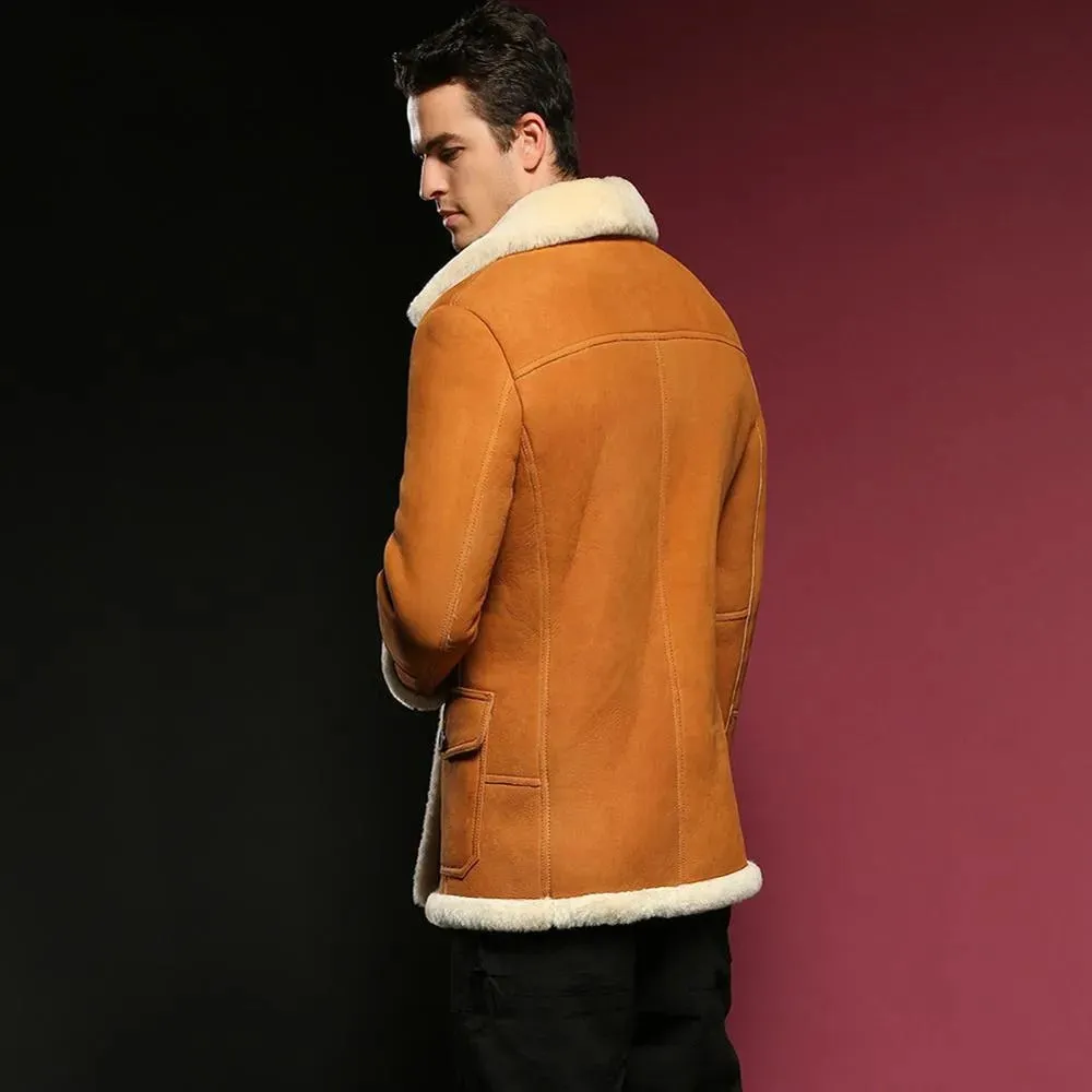 Men's B3 Brown Shearling Coat