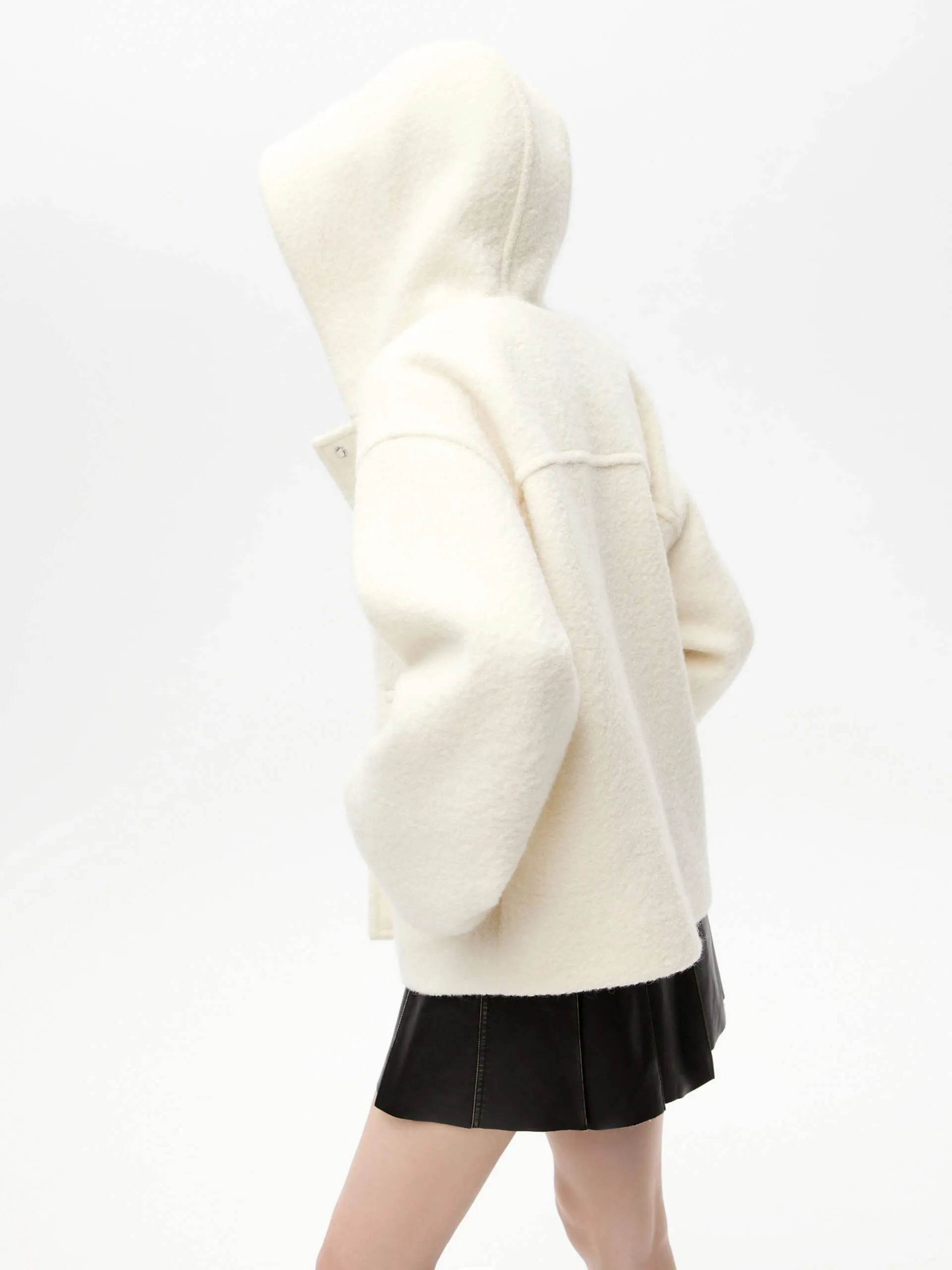 Merino Wool Cropped Coat