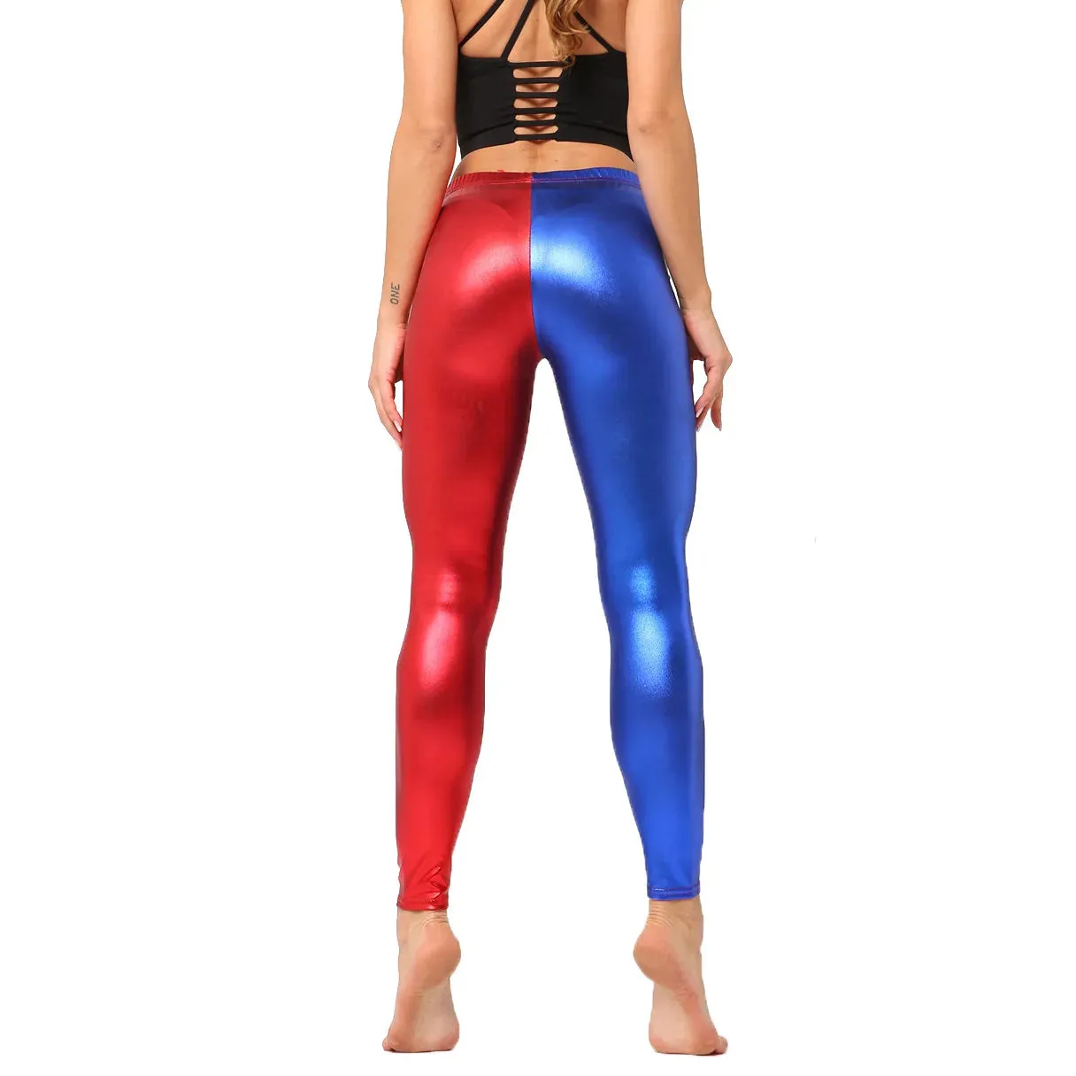 Metallic Color PU Leggings/Faux Leather Skinny Pants