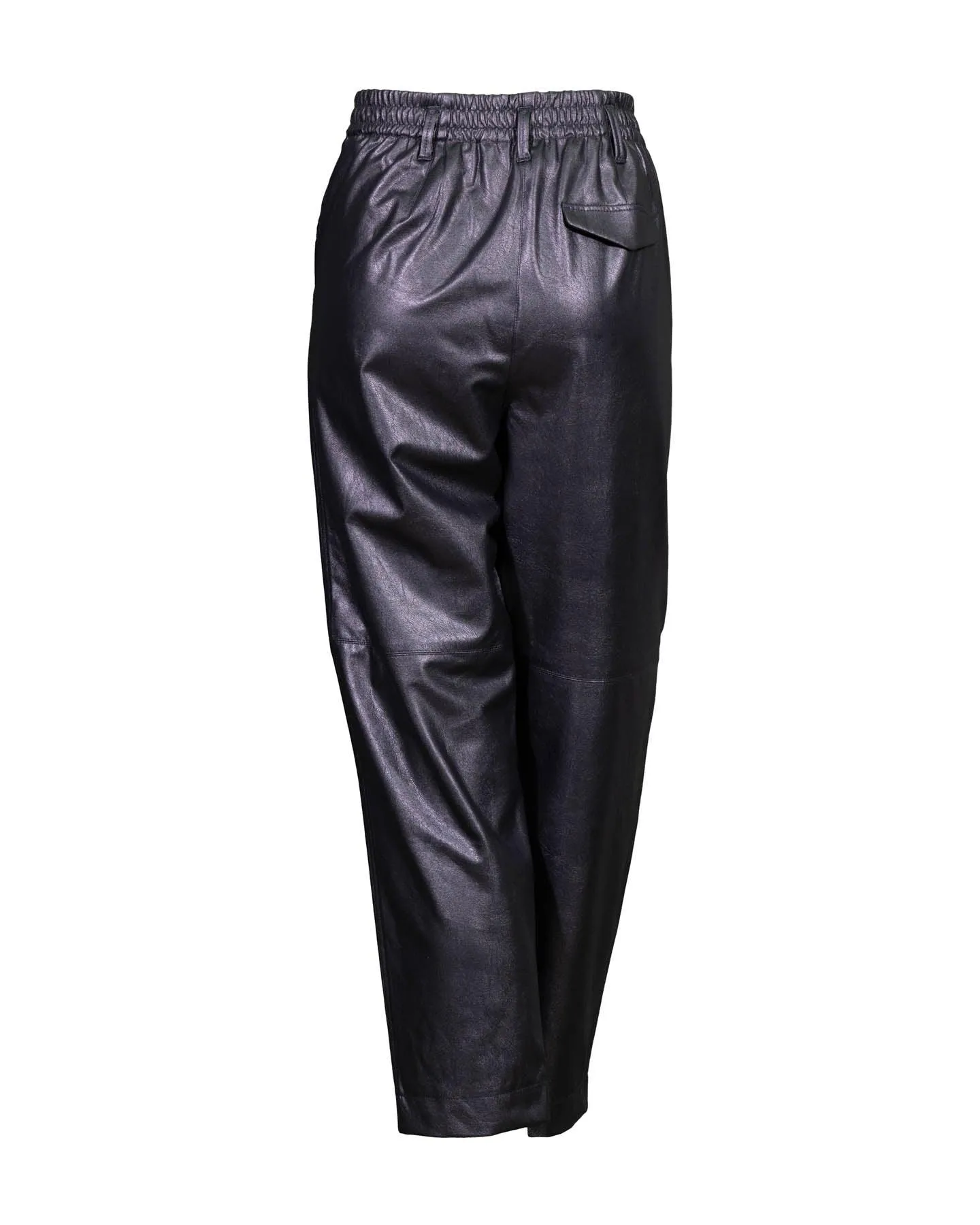 Metallic Finish Stretch  Vegan Leather Pants