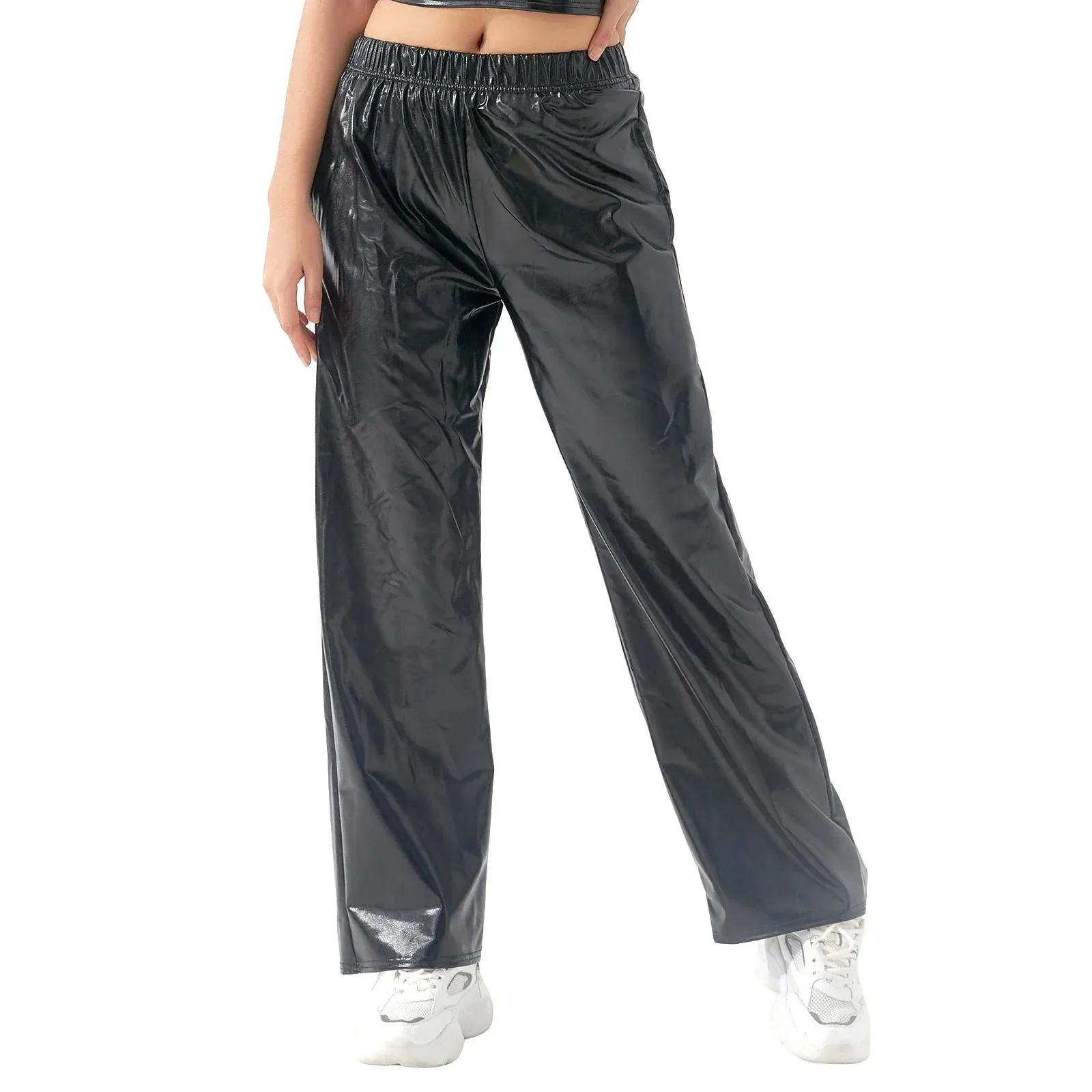 Metallic High Stretchy Holographic Disco Hip Hop Club Shiny Pants