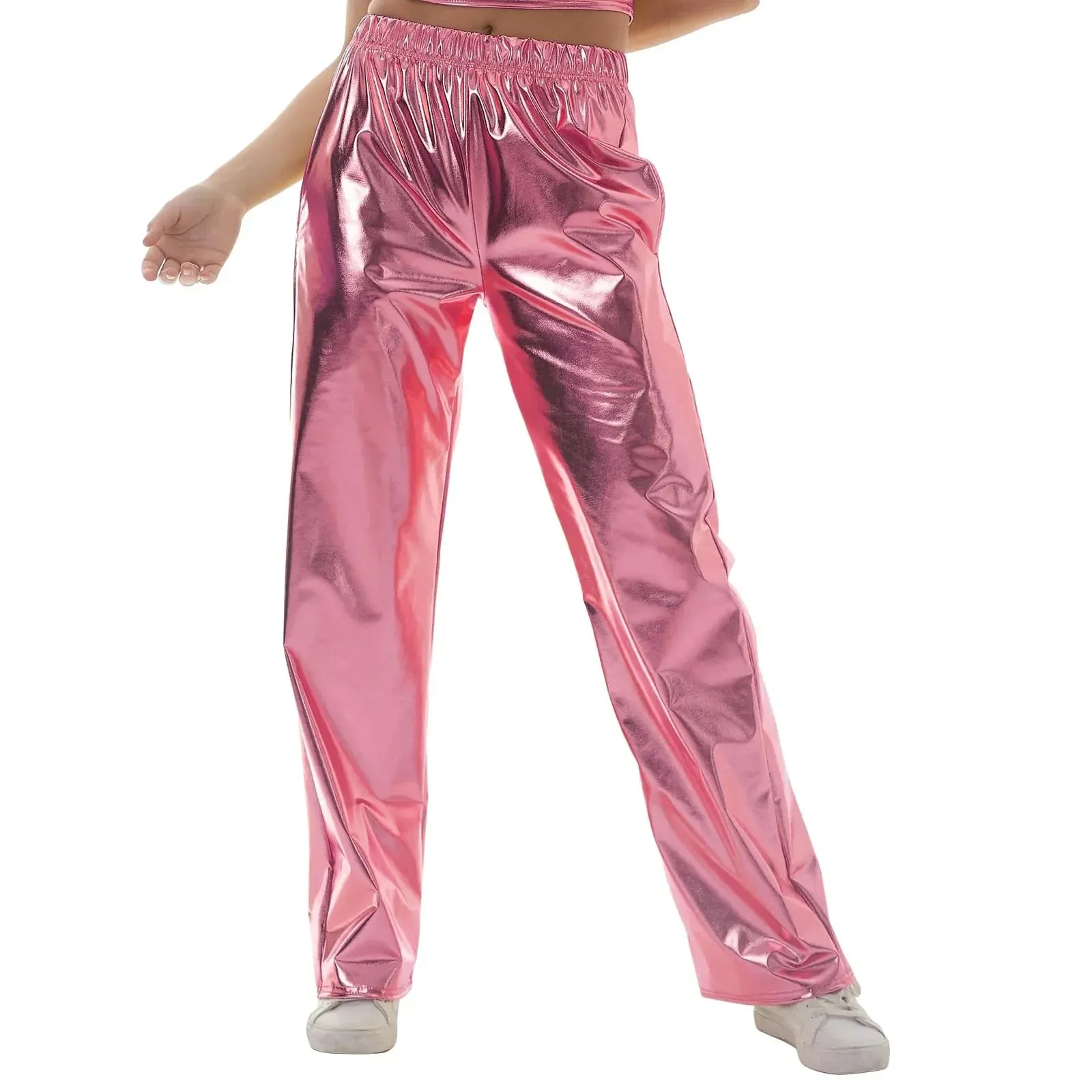 Metallic High Stretchy Holographic Disco Hip Hop Club Shiny Pants