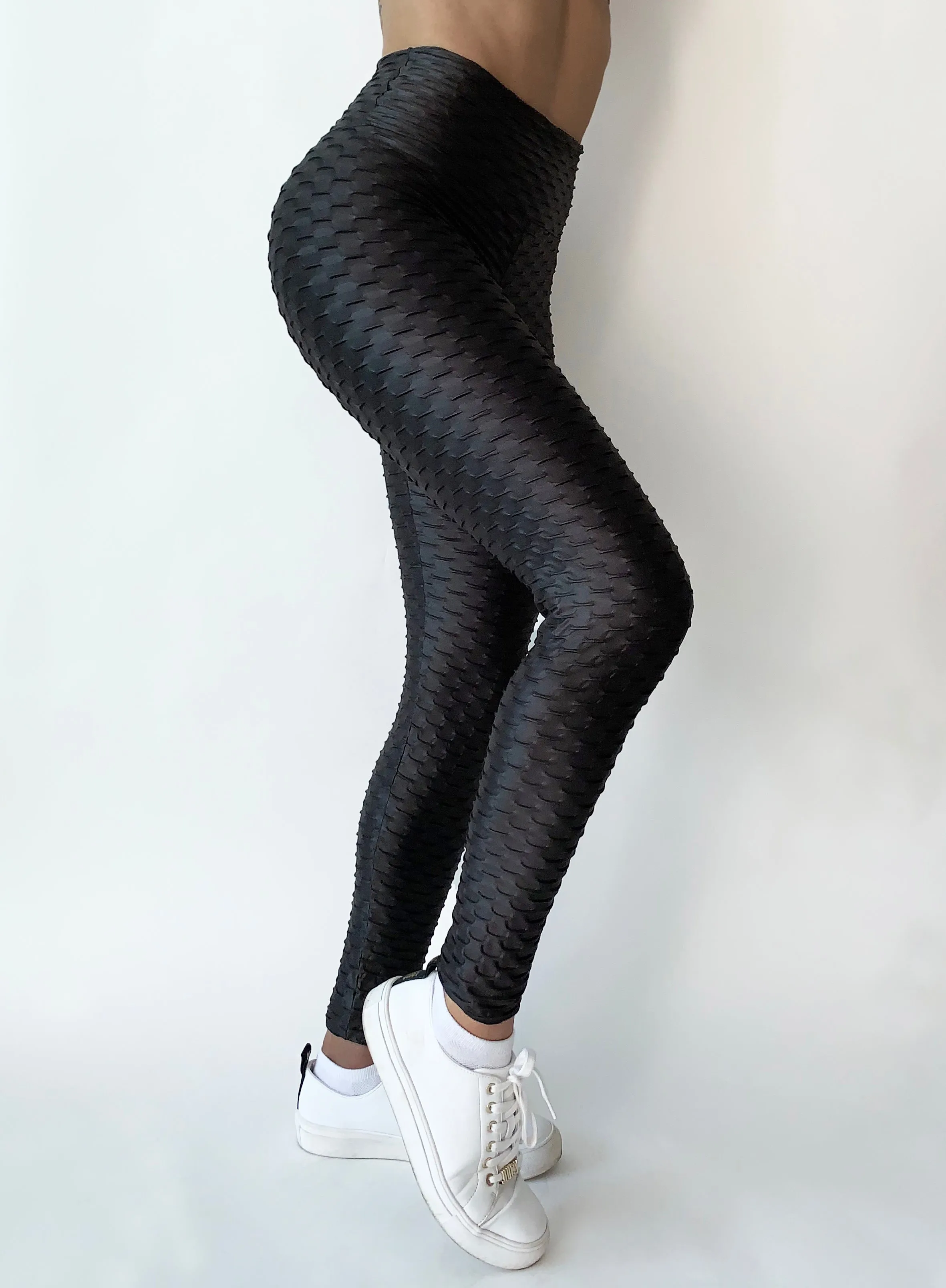 Metallic Honeycomb High waisted Leggings