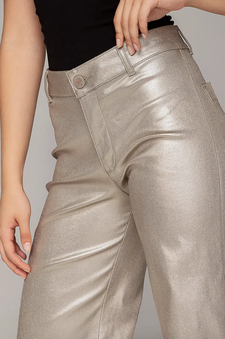 Metallic Trousers - Gold