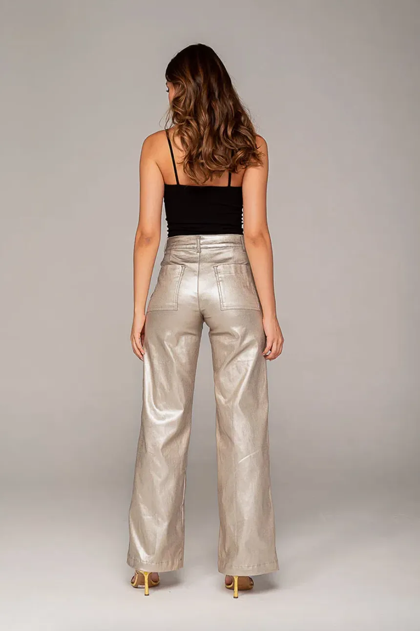 Metallic Trousers - Gold