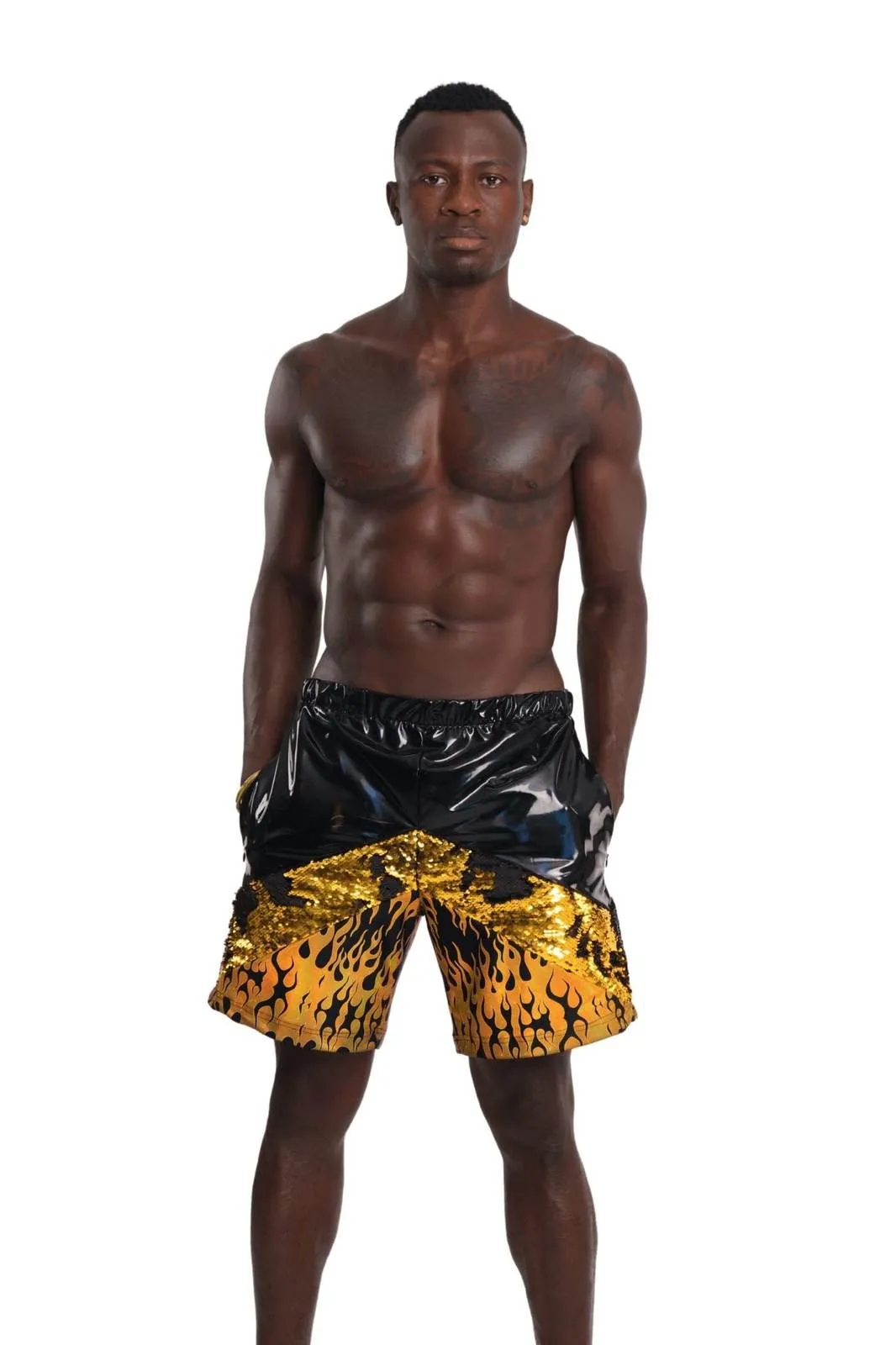 Midas Gold Sequin Shorts