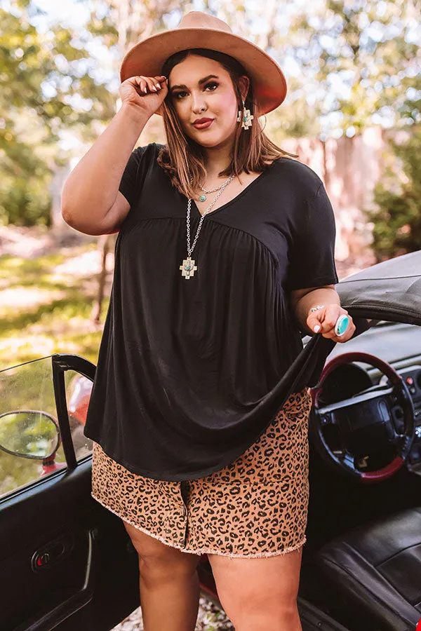 Modern Muse Babydoll Top In Black Curves