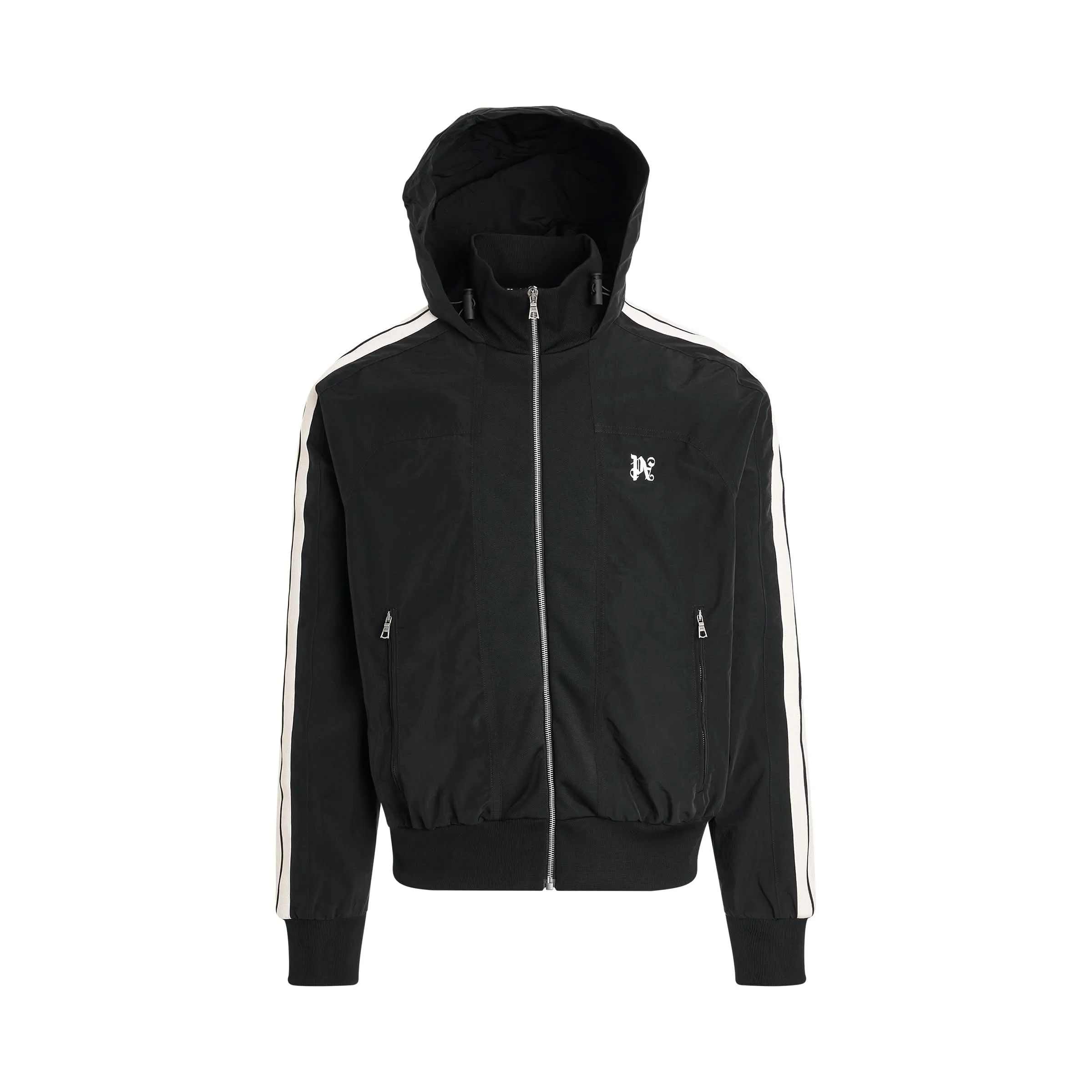 Monogram Nylon Track Jacket in Black/Off White