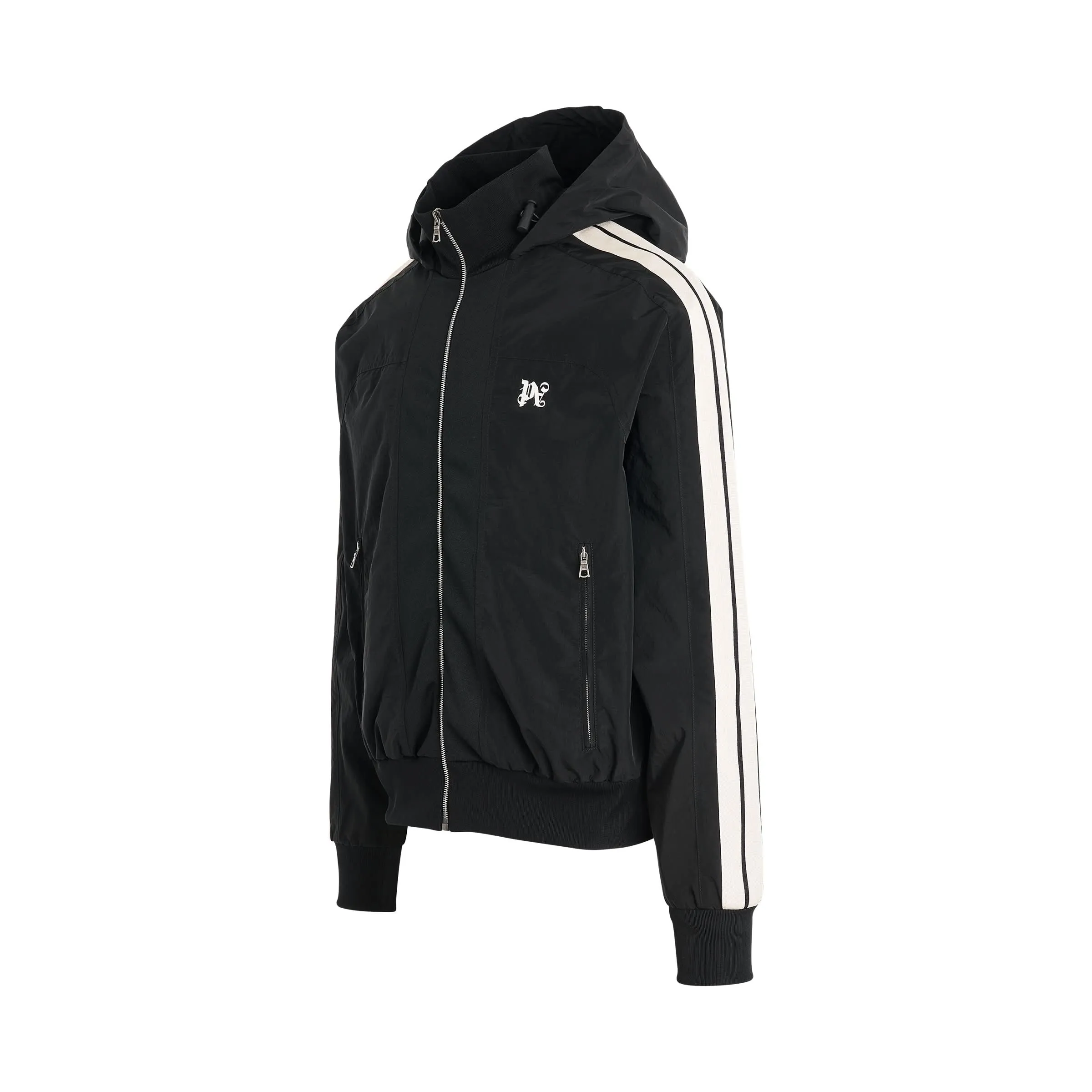 Monogram Nylon Track Jacket in Black/Off White