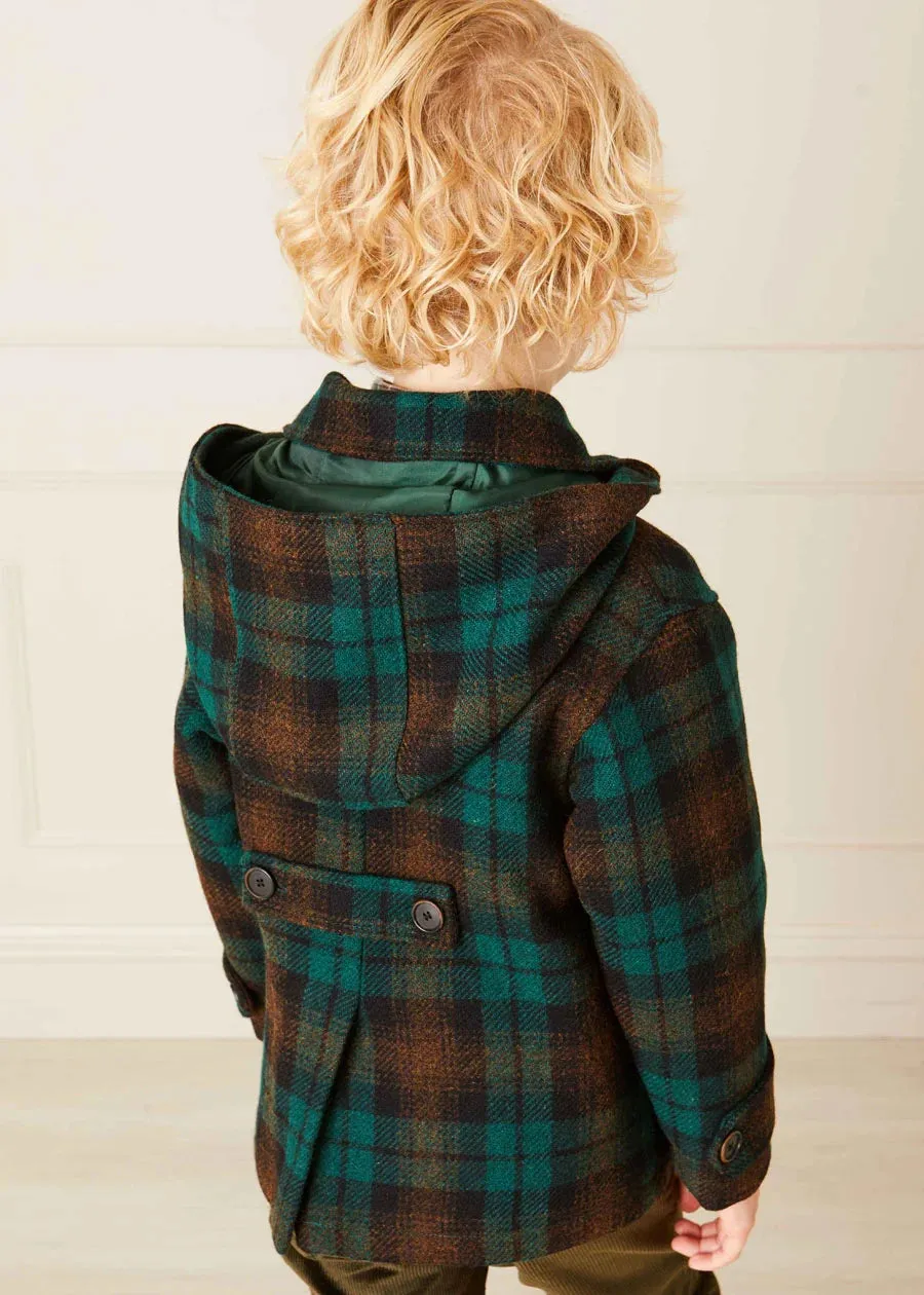 Montrose Check Coat in Green (2-10yrs)