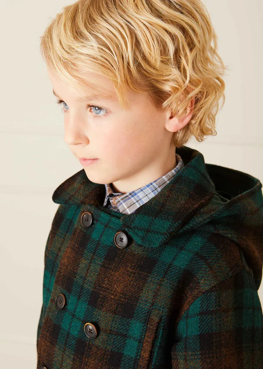 Montrose Check Coat in Green (2-10yrs)