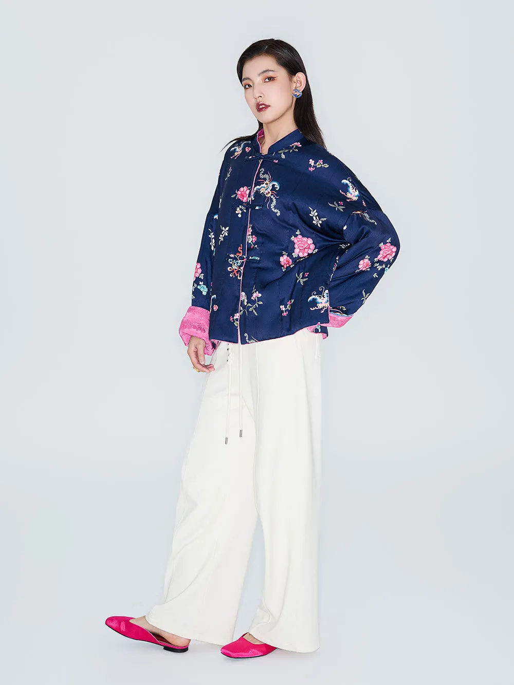 MUKZIN Linglong "Moon God" New Chinese-style Knit Straight Trousers