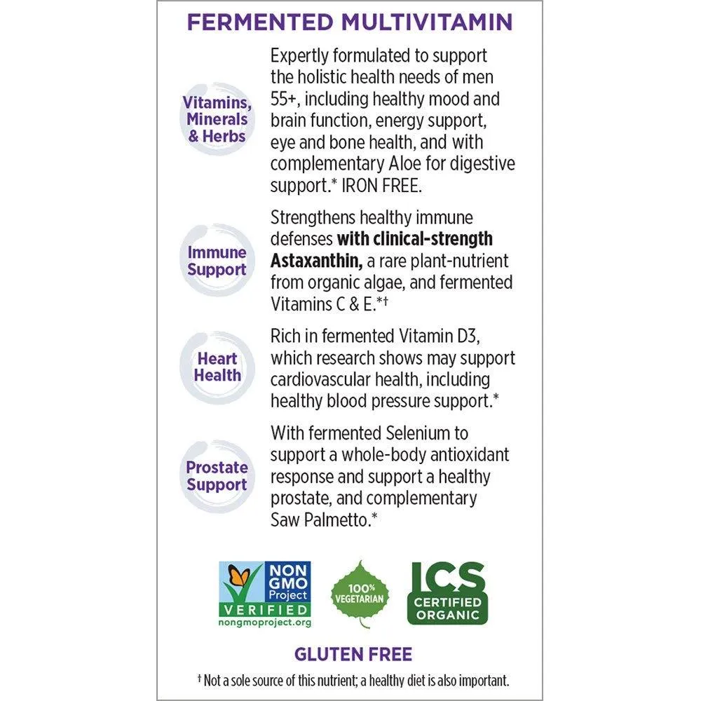 New Chapter Every Man's One Daily 55  Multi with Fermented Probiotics   Whole Foods   Astaxanthin   Organic Non-GMO Ingredients - 72 Vegetarian Tablets