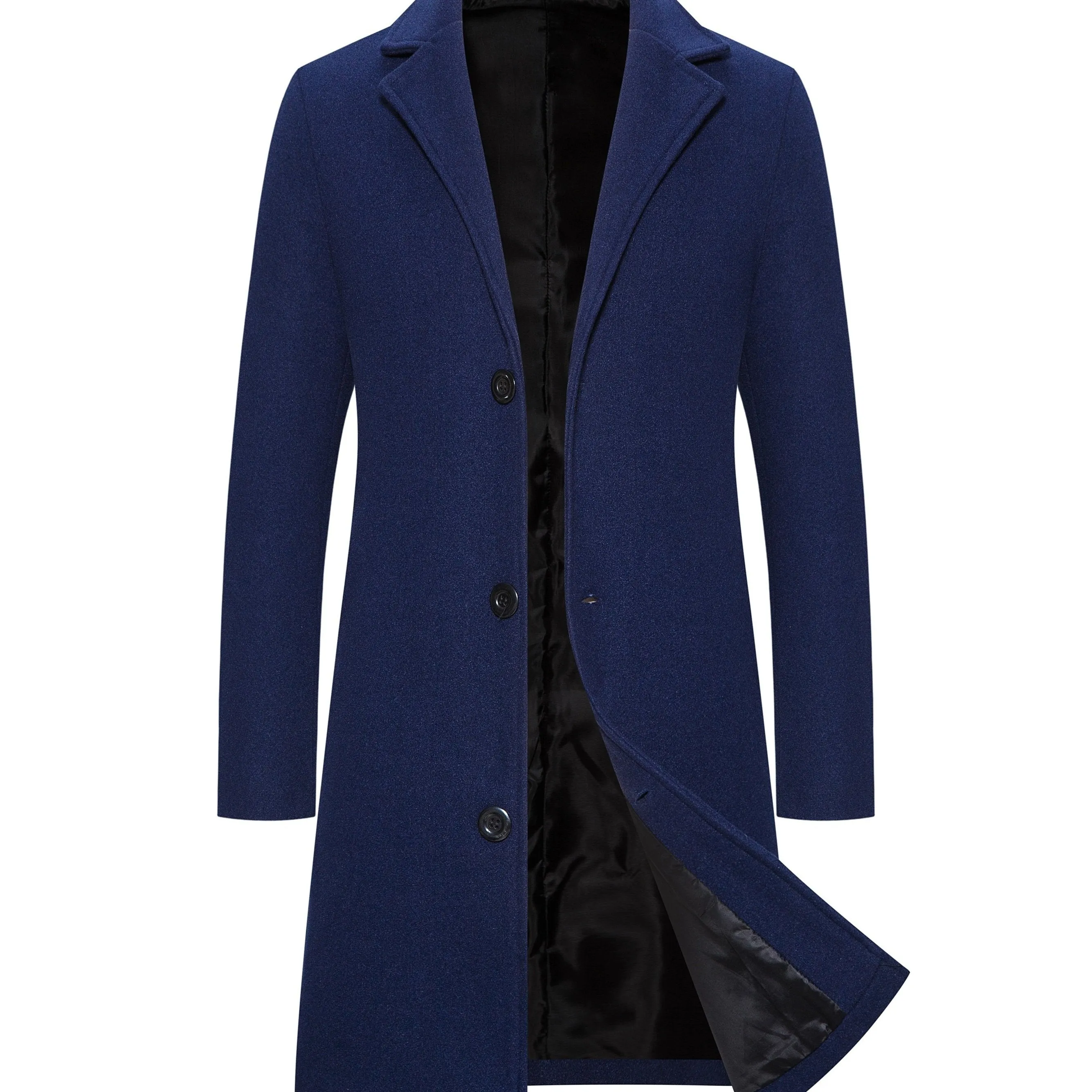 New Men's Mid-length Single Breasted Trench Coat Jacket