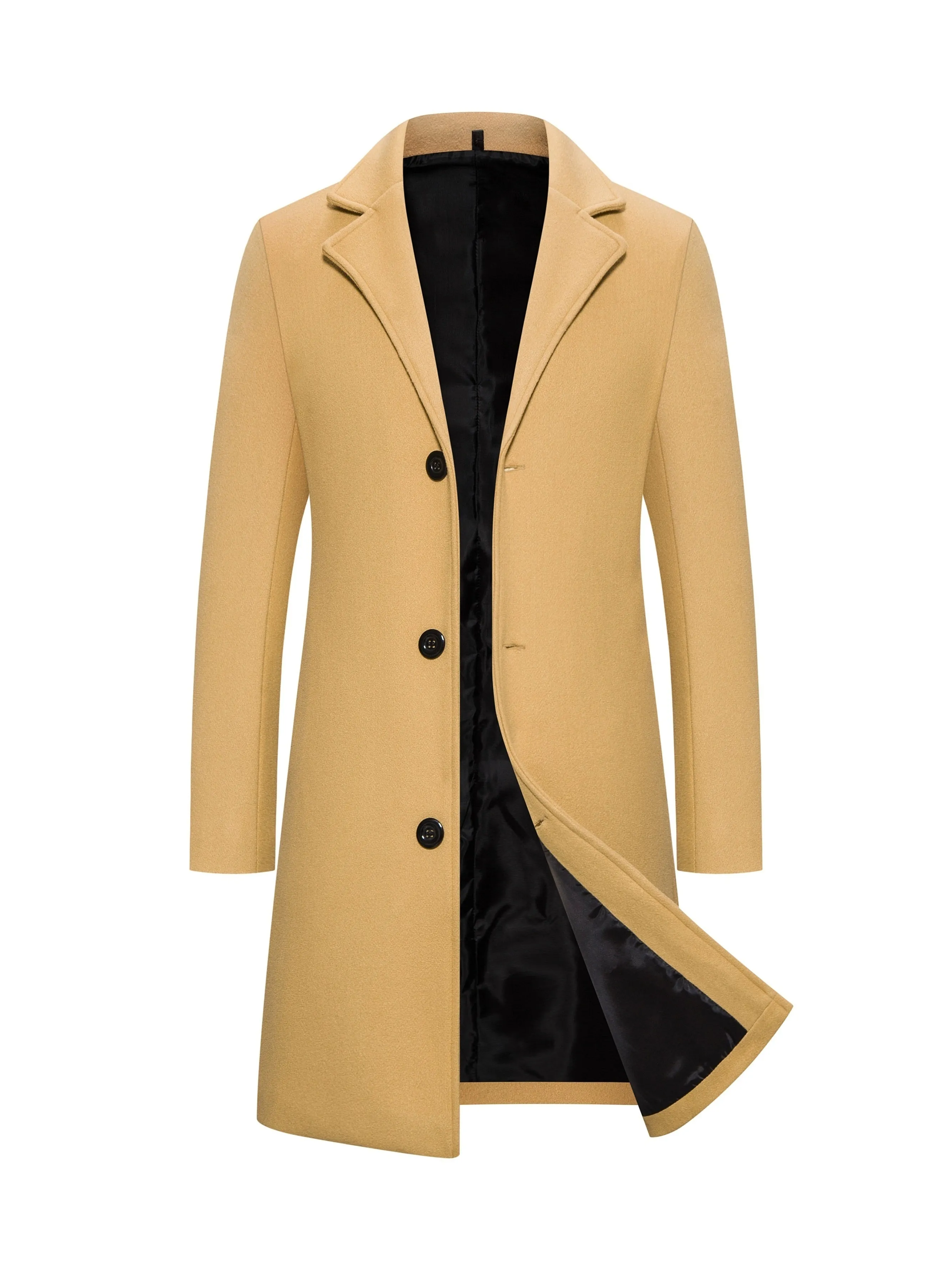 New Men's Mid-length Single Breasted Trench Coat Jacket