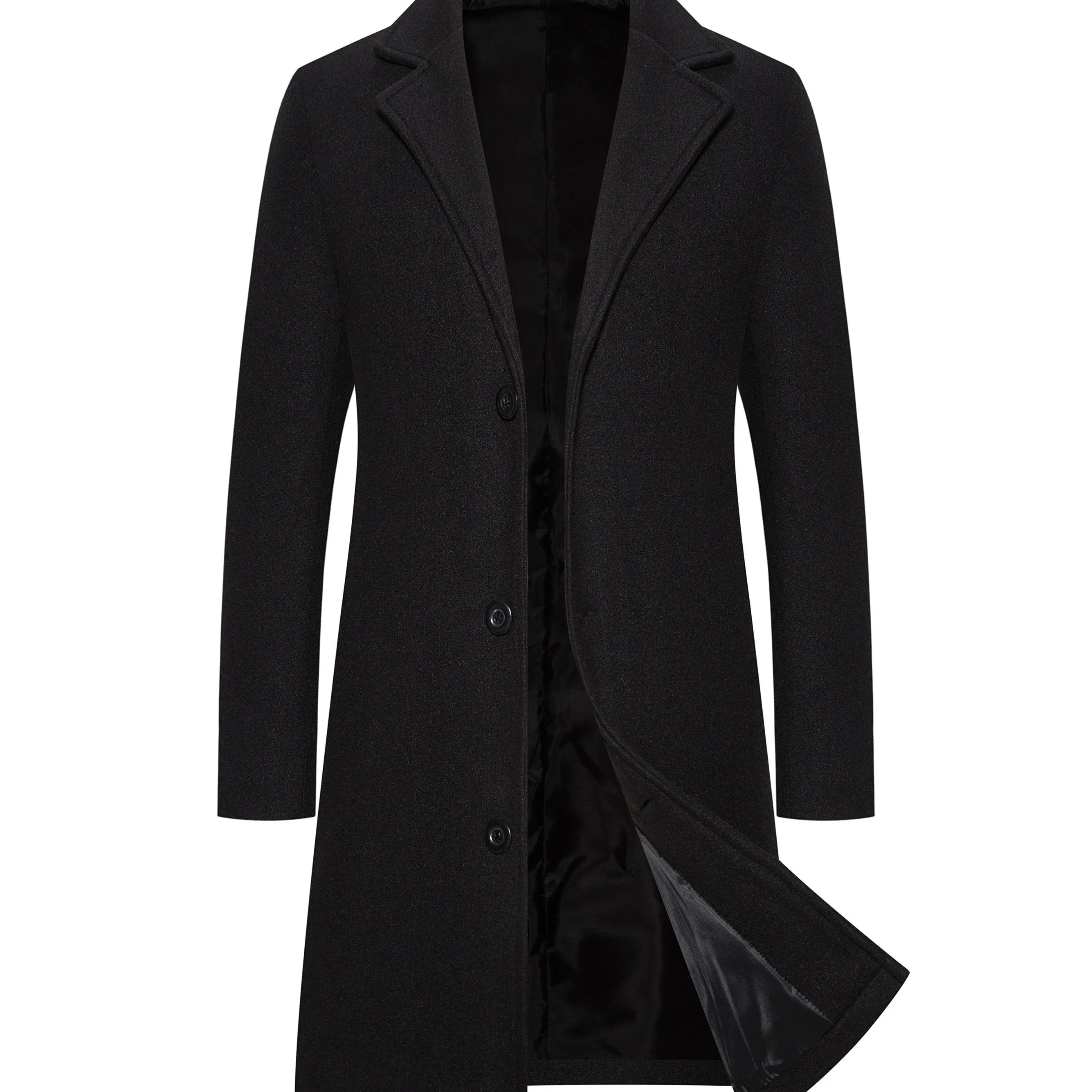 New Men's Mid-length Single Breasted Trench Coat Jacket