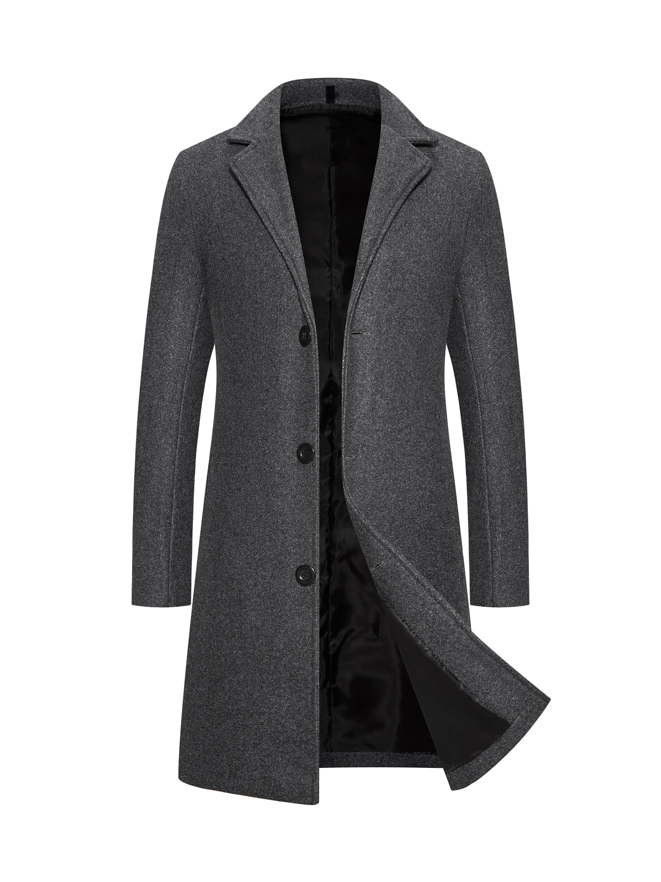 New Men's Mid-length Single Breasted Trench Coat Jacket