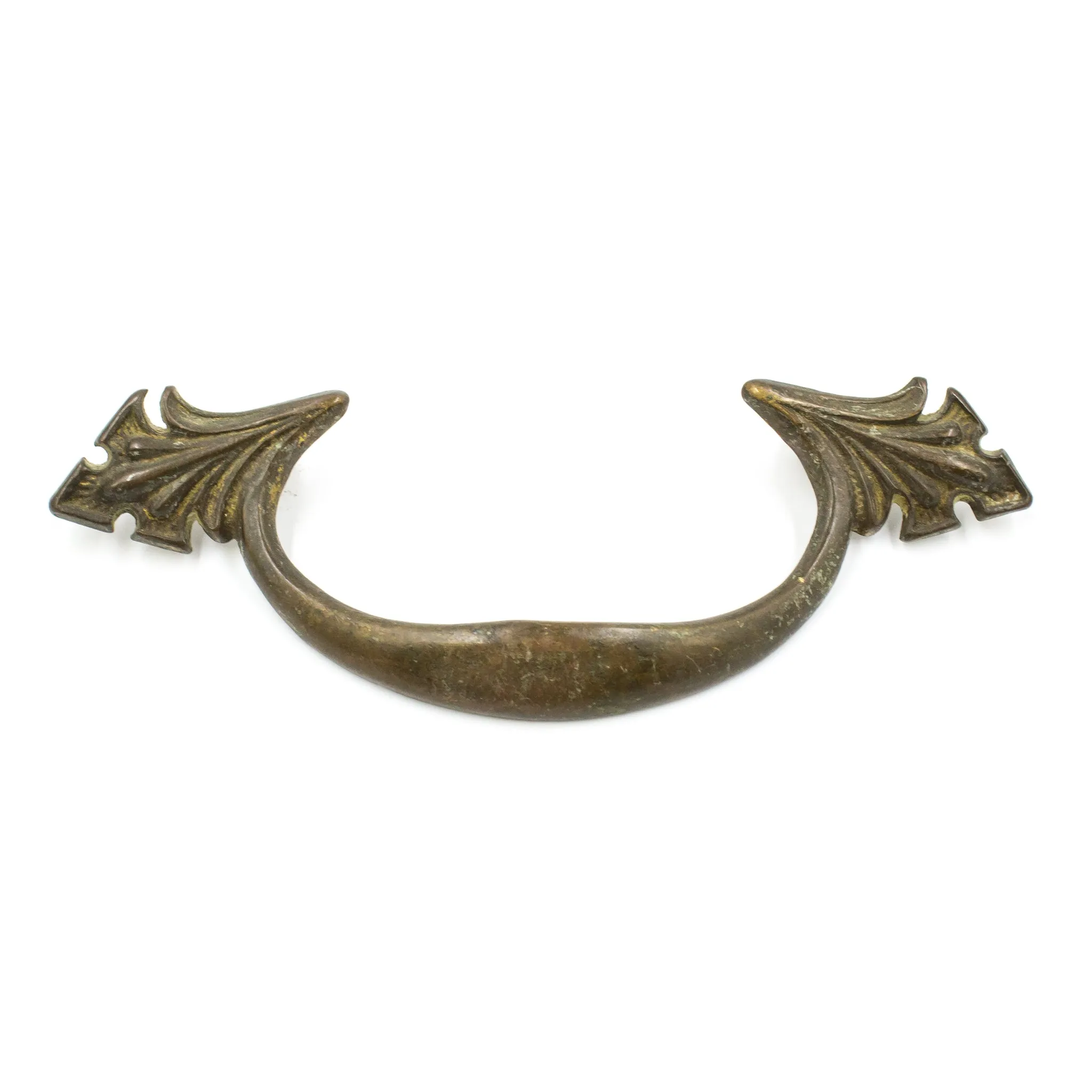 Nouveau Curved Brass Pulls with Leaves