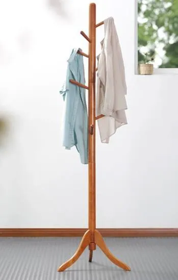 Oak coat stand with 8 hooks