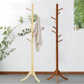 Oak coat stand with 8 hooks