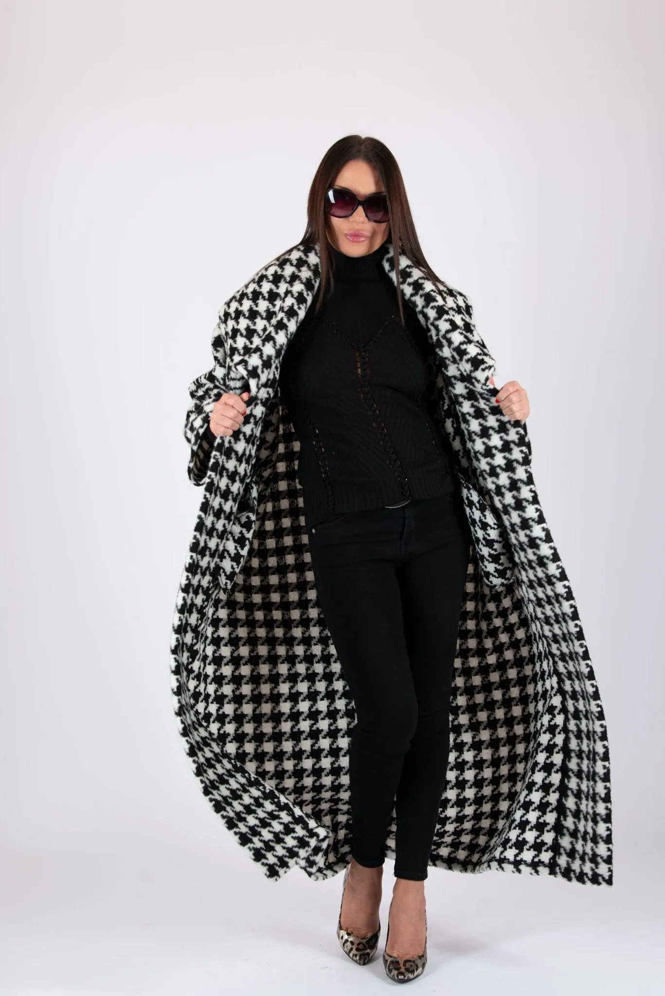 OFELIA Winter Houndstooth Coat