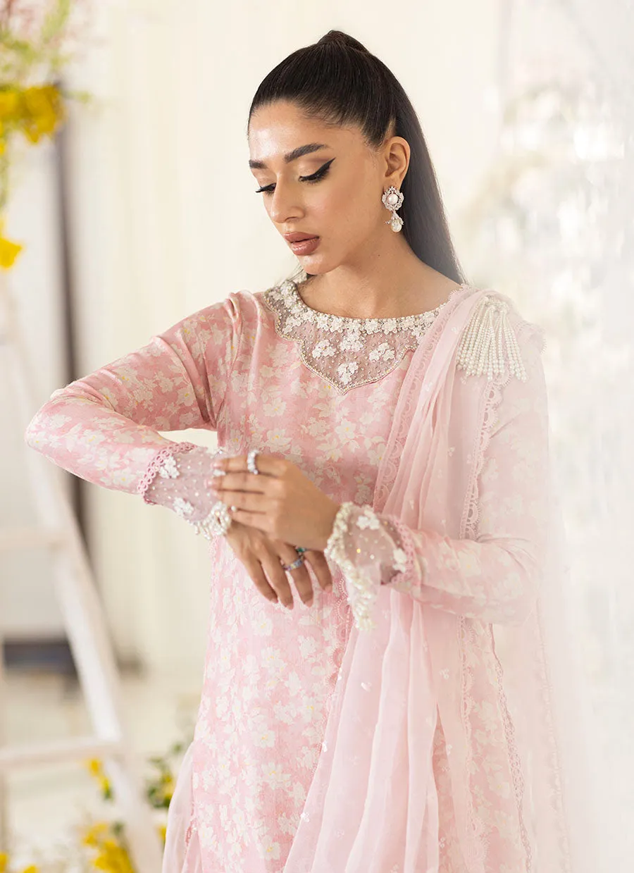 Olea Blush Silk Shirt And Pre-Draped Dupatta