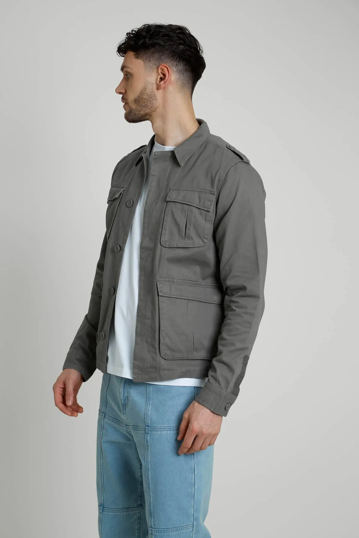 Olive Sharrow 4-Pocket Shirt Jacket