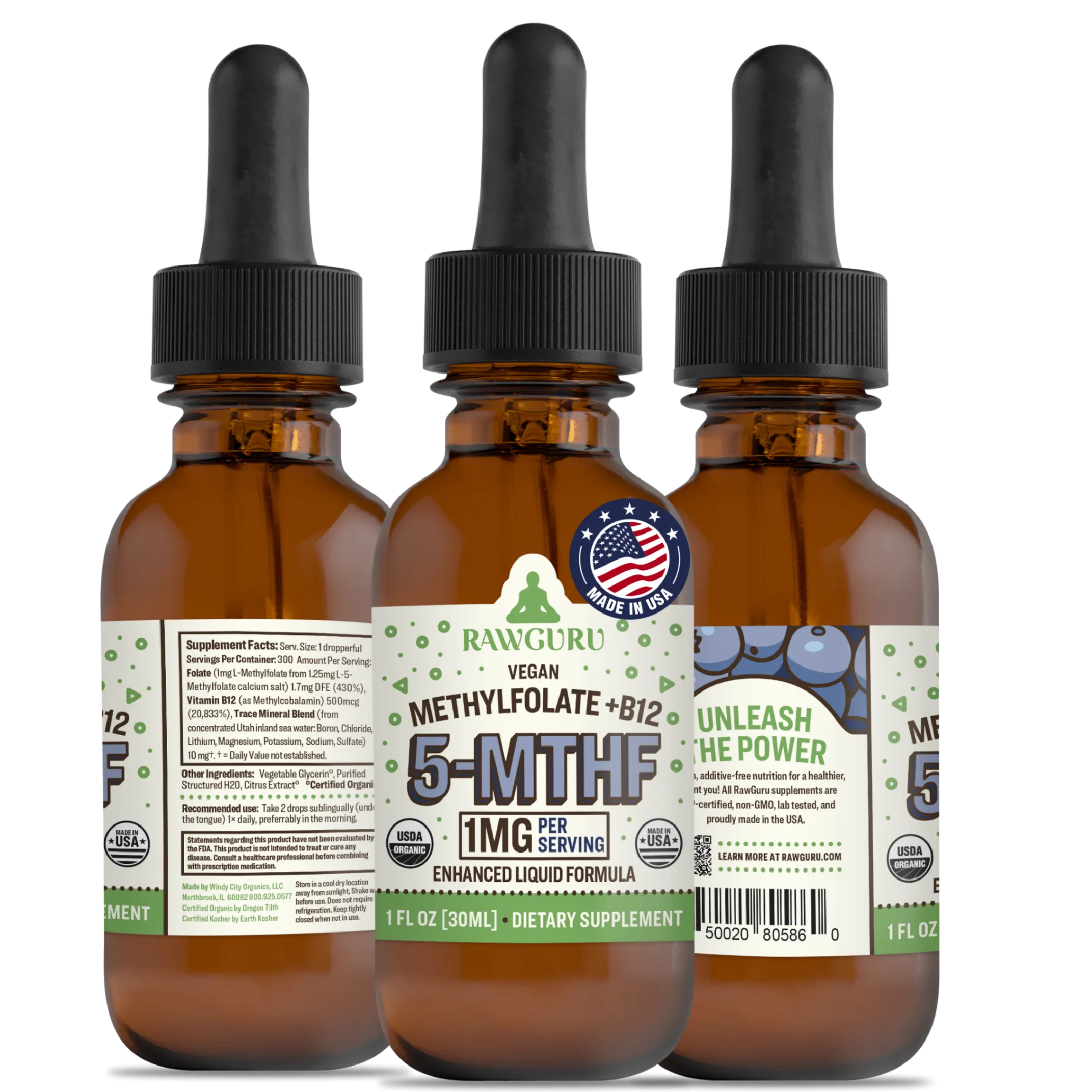 Organic Methylfolate 1mg   B12 (6 Month Supply) 6 SKU