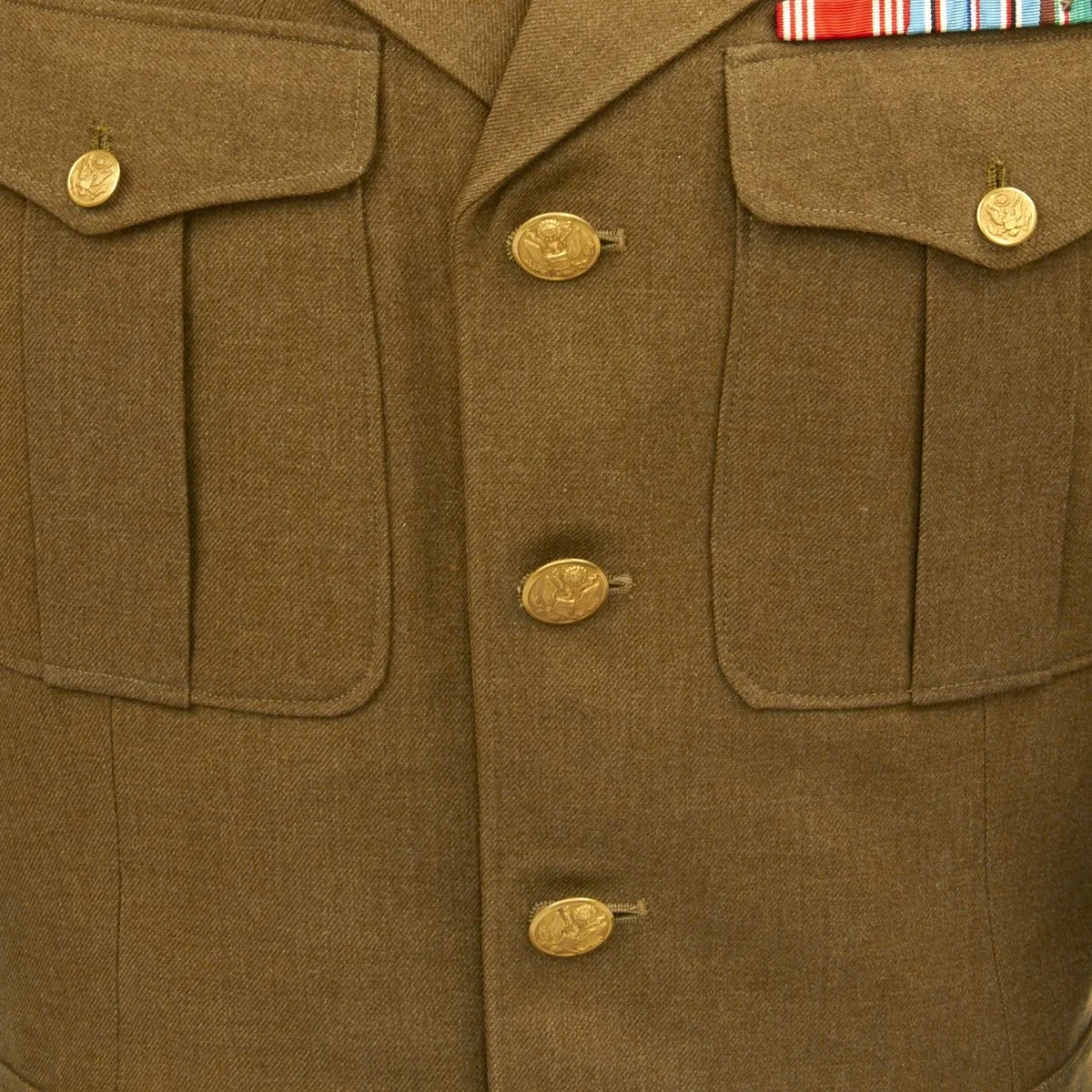 Original U.S. WWII 750th Railway Operating Battalion Ike Jacket with Distinctive Unit Insignia