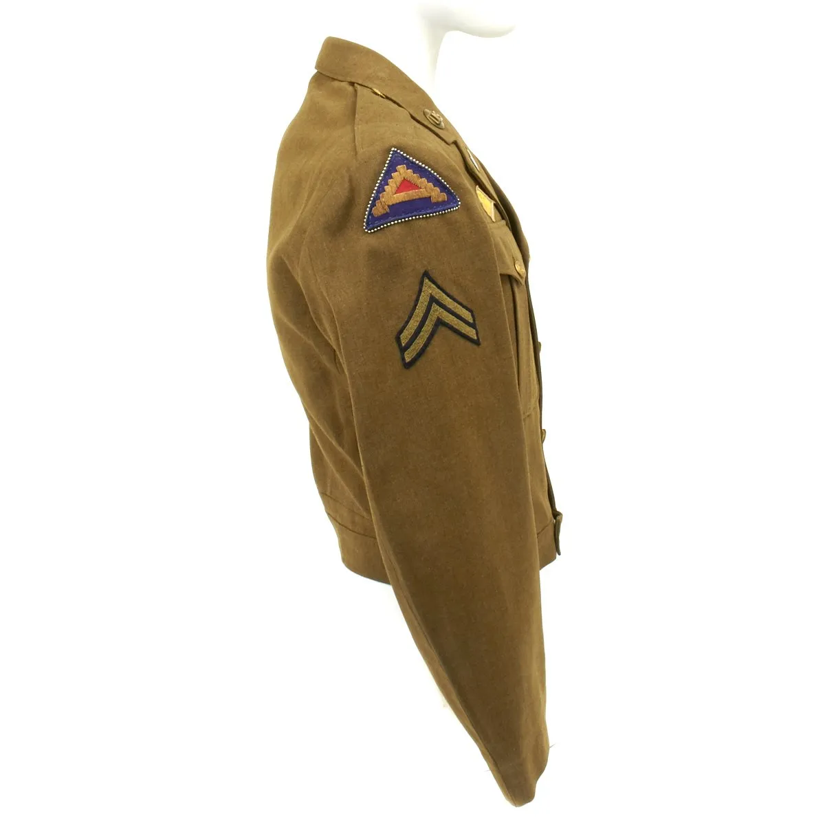 Original U.S. WWII 750th Railway Operating Battalion Ike Jacket with Distinctive Unit Insignia