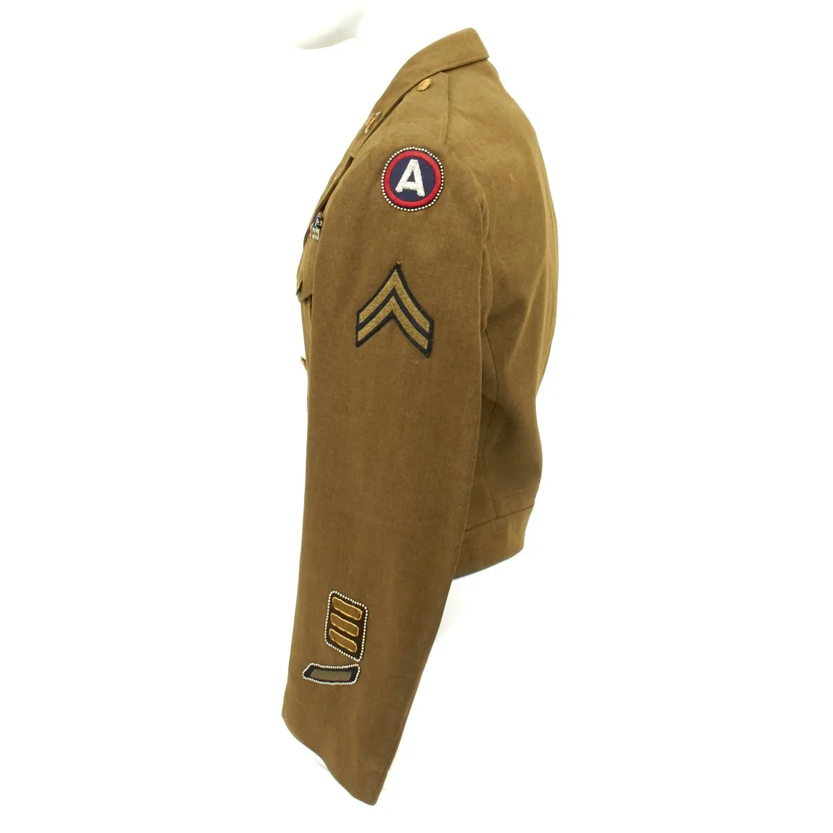 Original U.S. WWII 750th Railway Operating Battalion Ike Jacket with Distinctive Unit Insignia