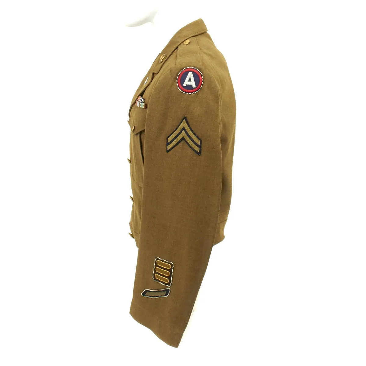 Original U.S. WWII 750th Railway Operating Battalion Ike Jacket with Distinctive Unit Insignia