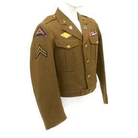 Original U.S. WWII 750th Railway Operating Battalion Ike Jacket with Distinctive Unit Insignia