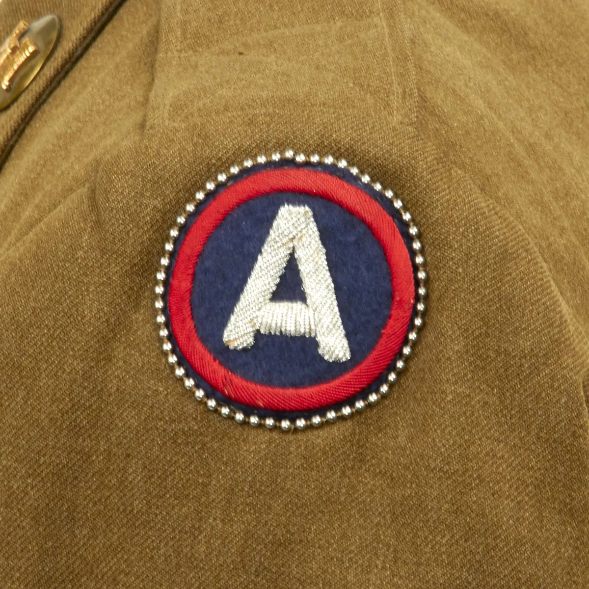 Original U.S. WWII 750th Railway Operating Battalion Ike Jacket with Distinctive Unit Insignia