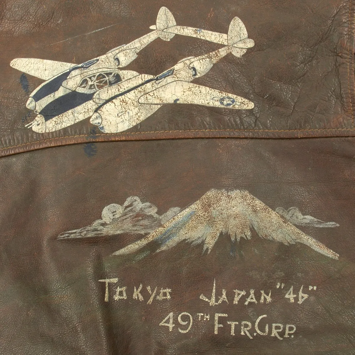 Original U.S. WWII 7th Fighter Squadron P-38 Lightning Pilot Flight Jacket Grouping