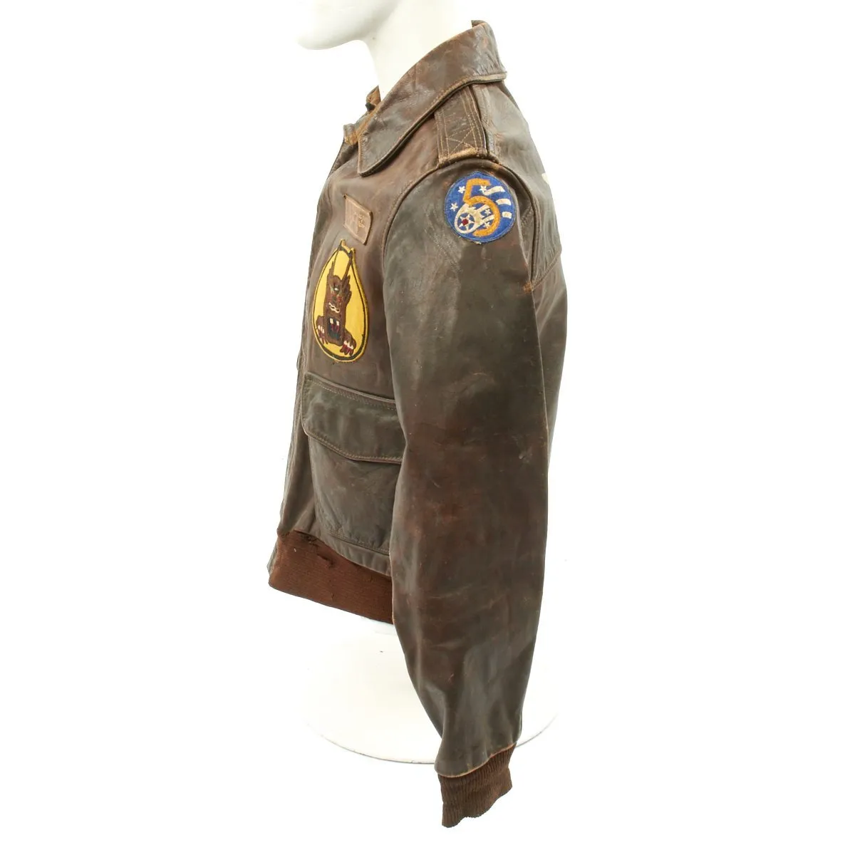 Original U.S. WWII 7th Fighter Squadron P-38 Lightning Pilot Flight Jacket Grouping