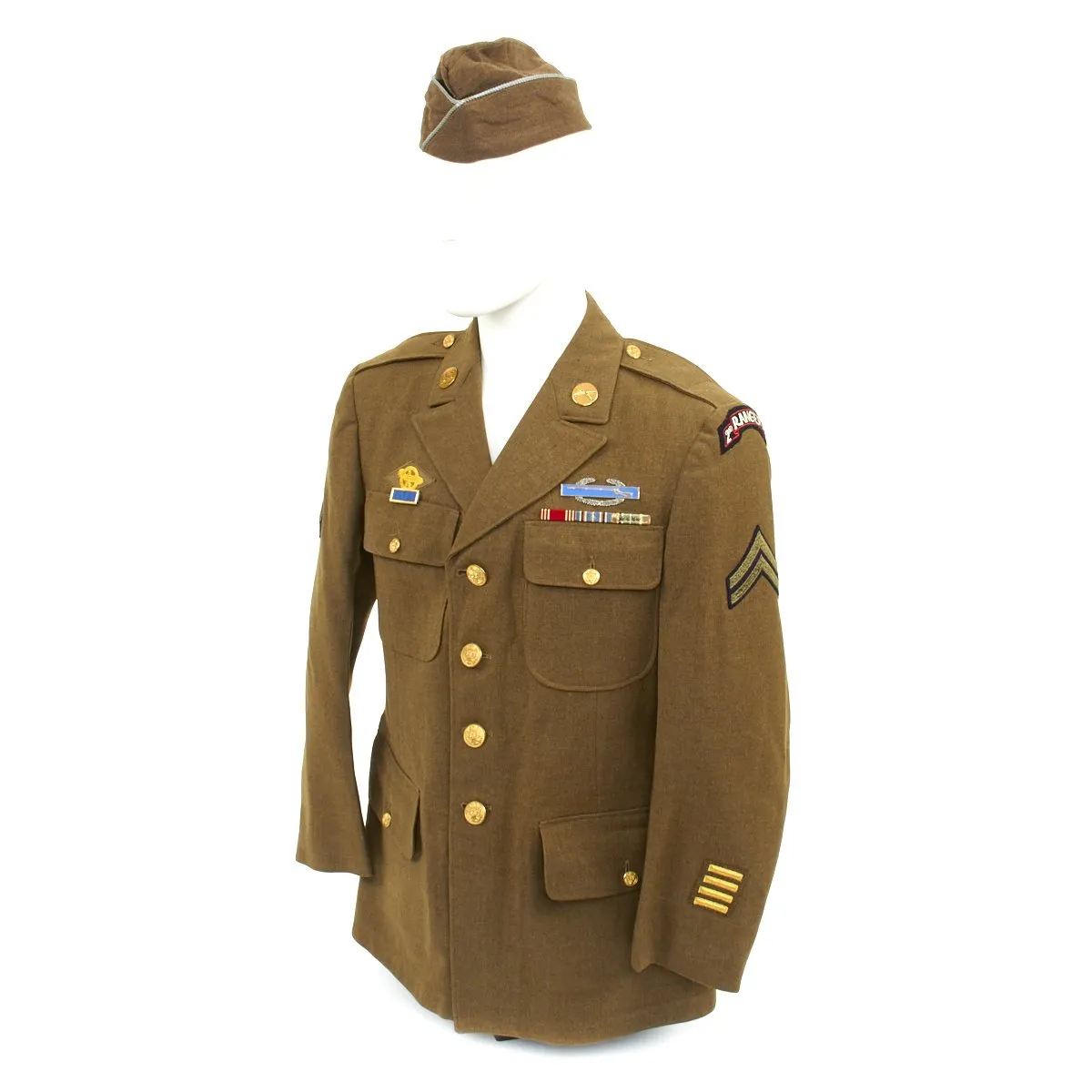 Original U.S. WWII D-Day Pointe Du Hoc 2nd Ranger Battalion Named Uniform Grouping