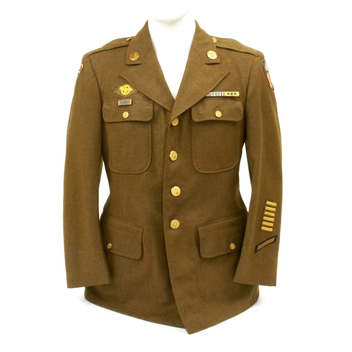 Original U.S. WWII Ledo Road CBI Class A Uniform Jacket with Battle Stars