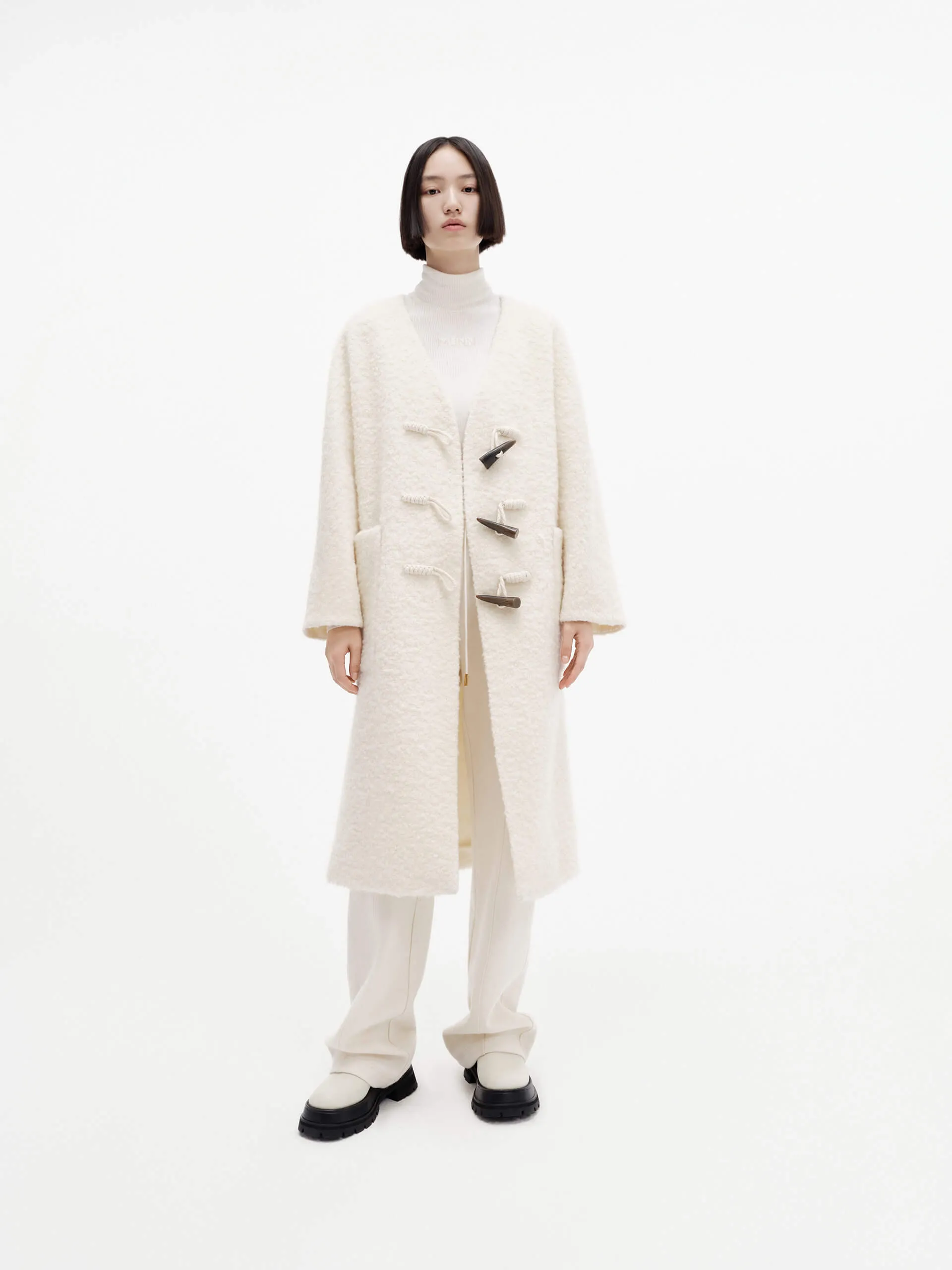 Oversize Boucle Knit Coat