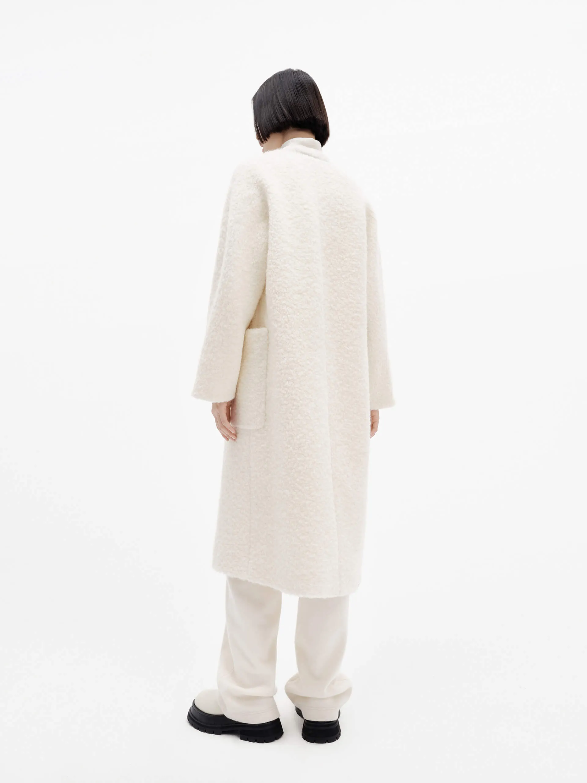 Oversize Boucle Knit Coat