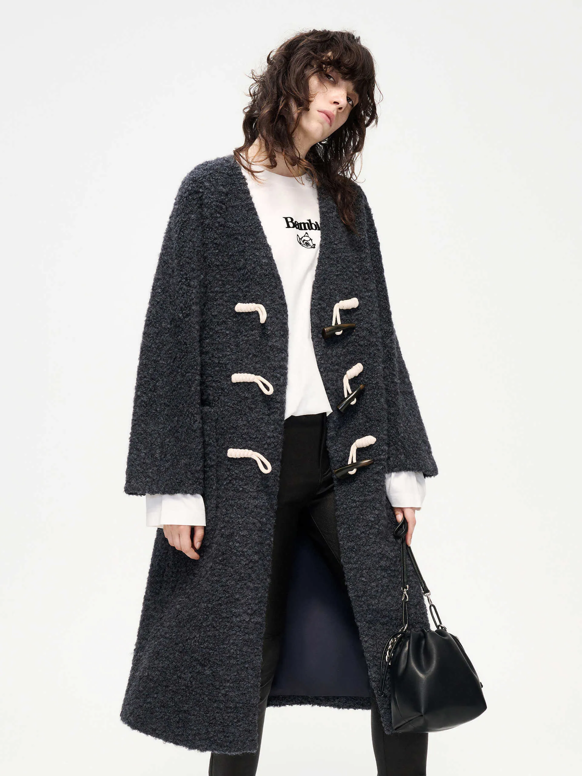 Oversize Boucle Knit Coat